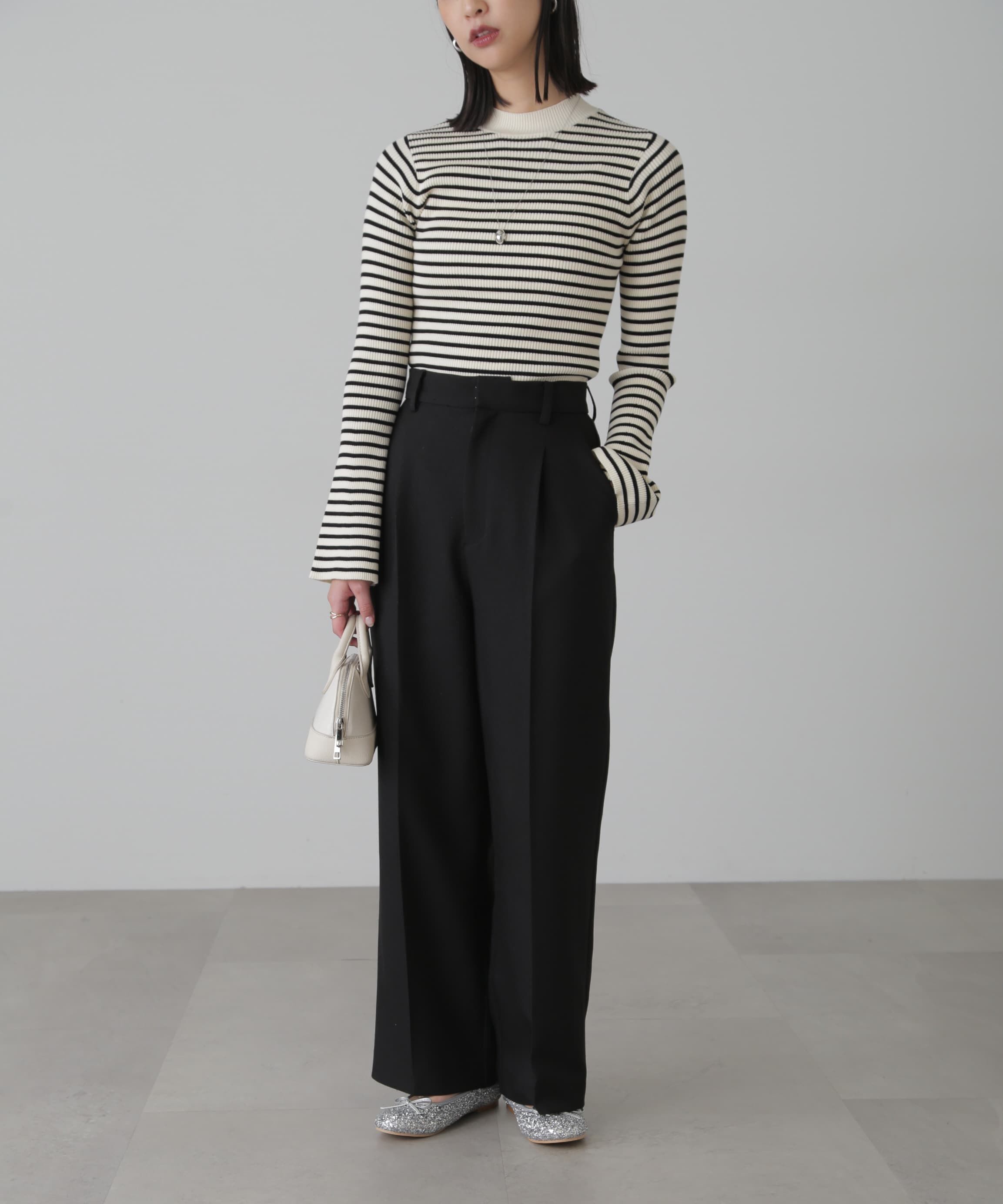  「［洗える］マシンウォッシャブルボトルネックリブニット」|ニット・セーター|