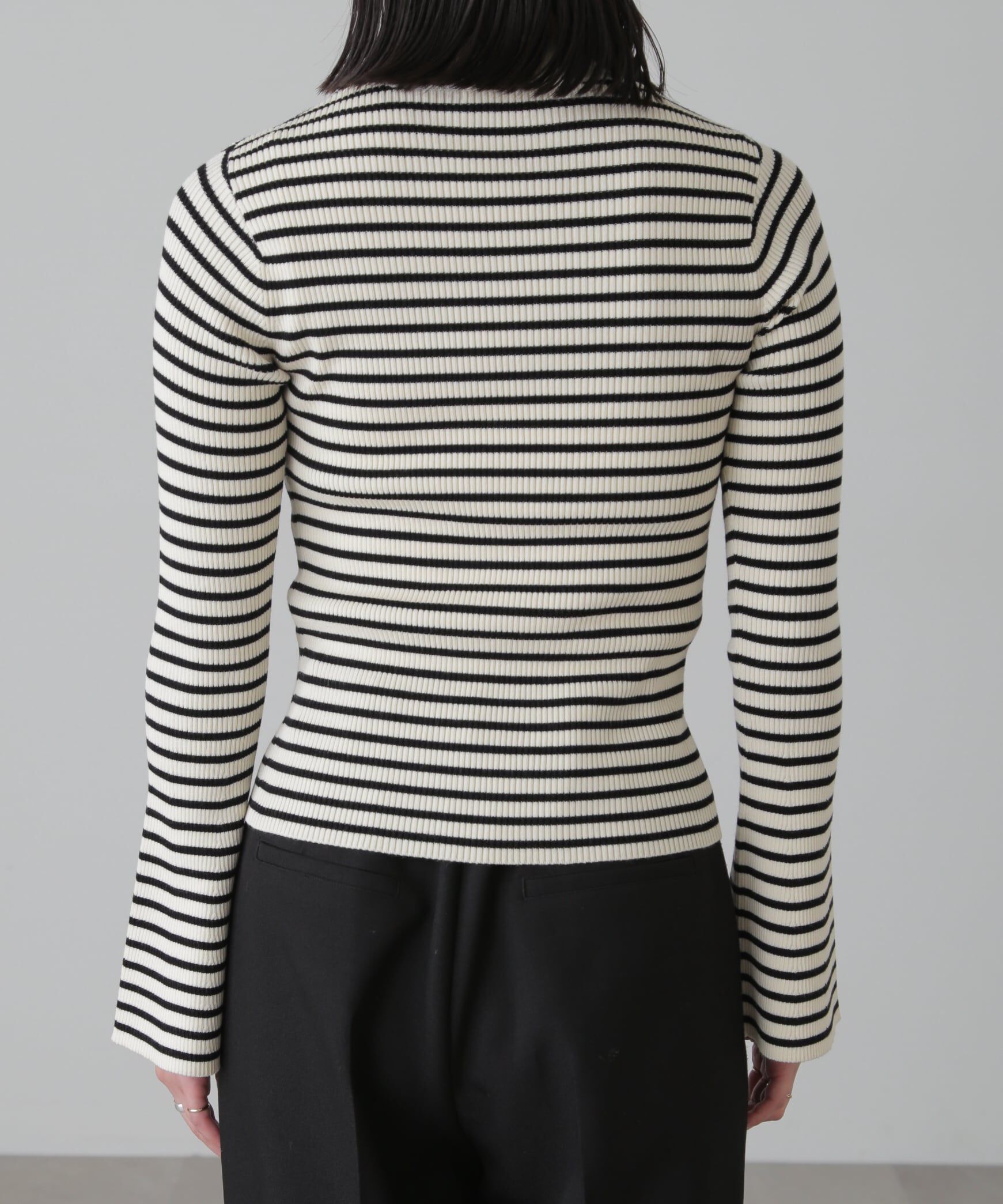  「［洗える］マシンウォッシャブルボトルネックリブニット」|ニット・セーター|