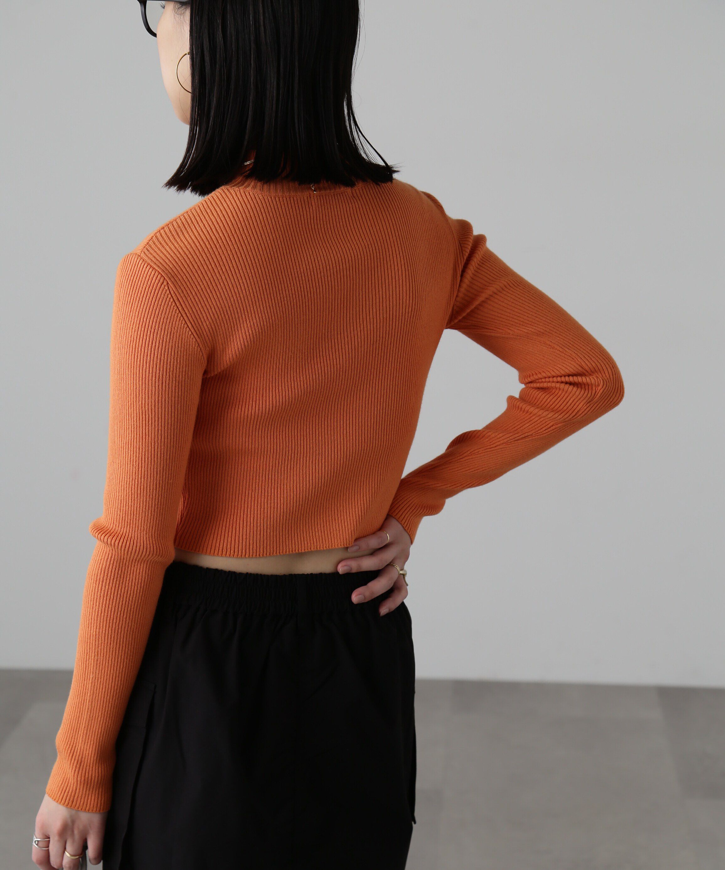  「ハイネックショート丈リブニット」|ニット・セーター|