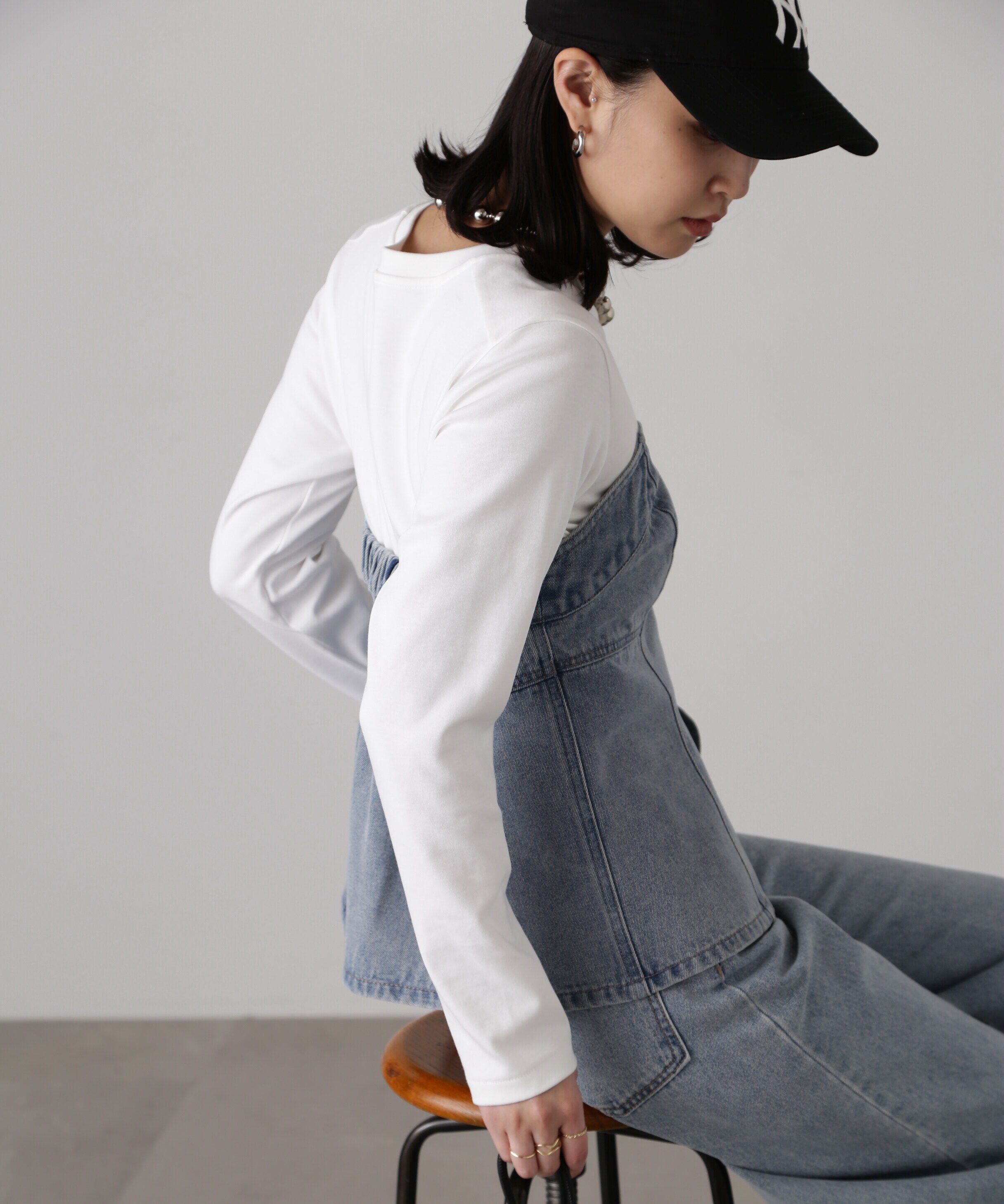  「フロントジップデニムキャミビスチェ」|シャツ・ブラウス|