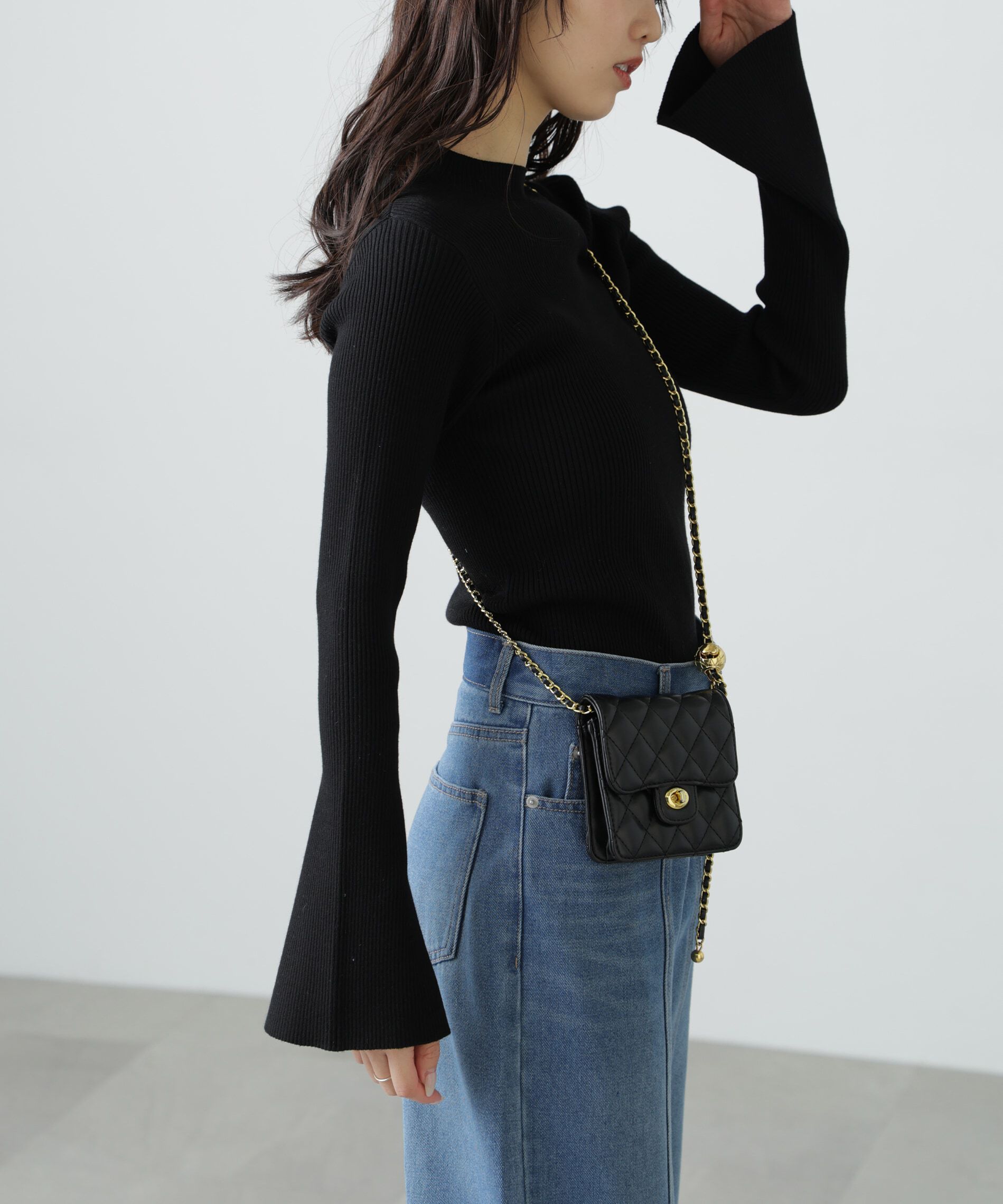  「〈洗える〉マシンウォッシャブルフレアスリーブニット」|ニット・セーター|