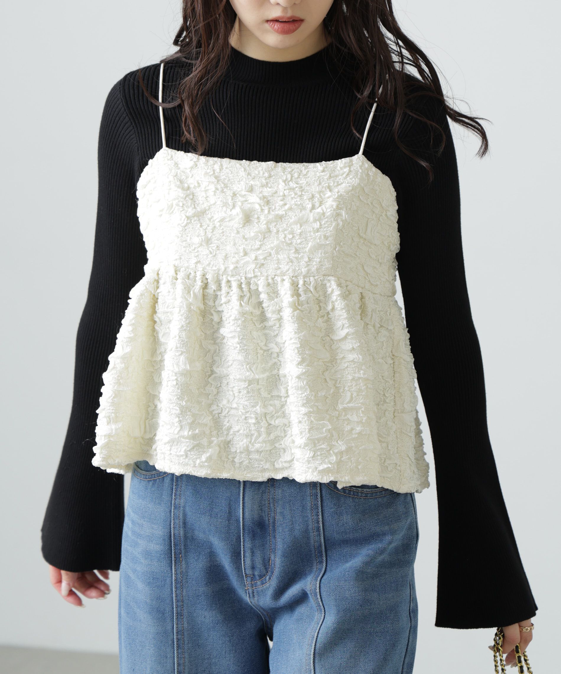  「〈洗える〉マシンウォッシャブルフレアスリーブニット」|ニット・セーター|