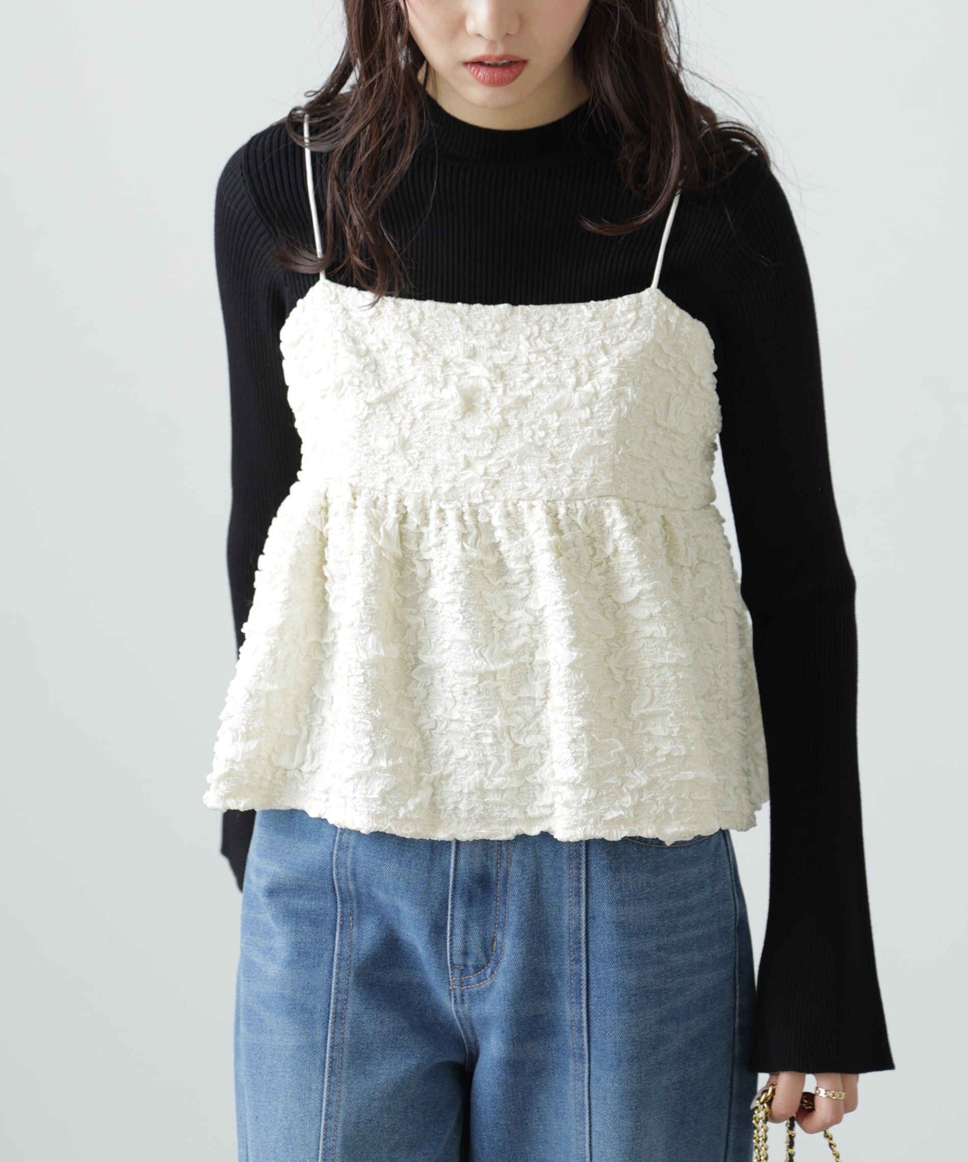  「〈洗える〉マシンウォッシャブルフレアスリーブニット」|ニット・セーター|