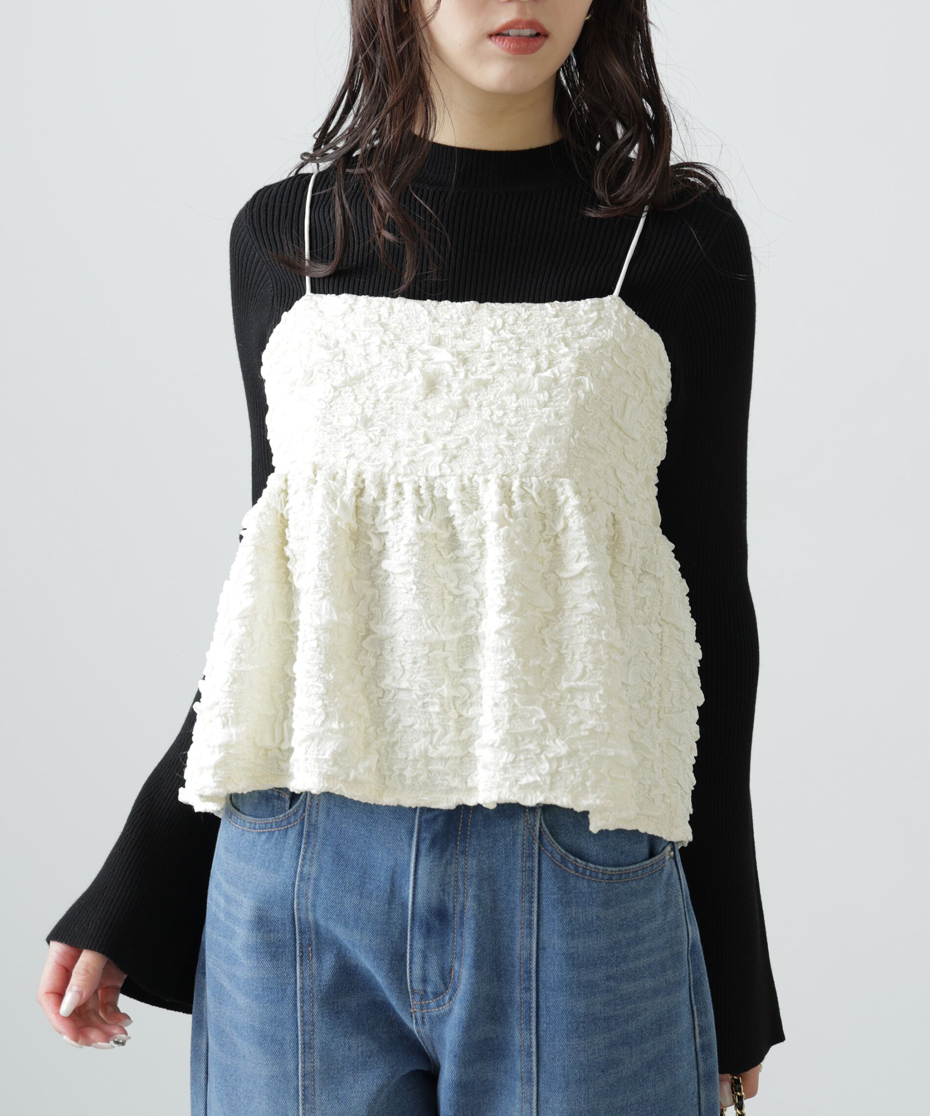  「〈洗える〉マシンウォッシャブルフレアスリーブニット」|ニット・セーター|