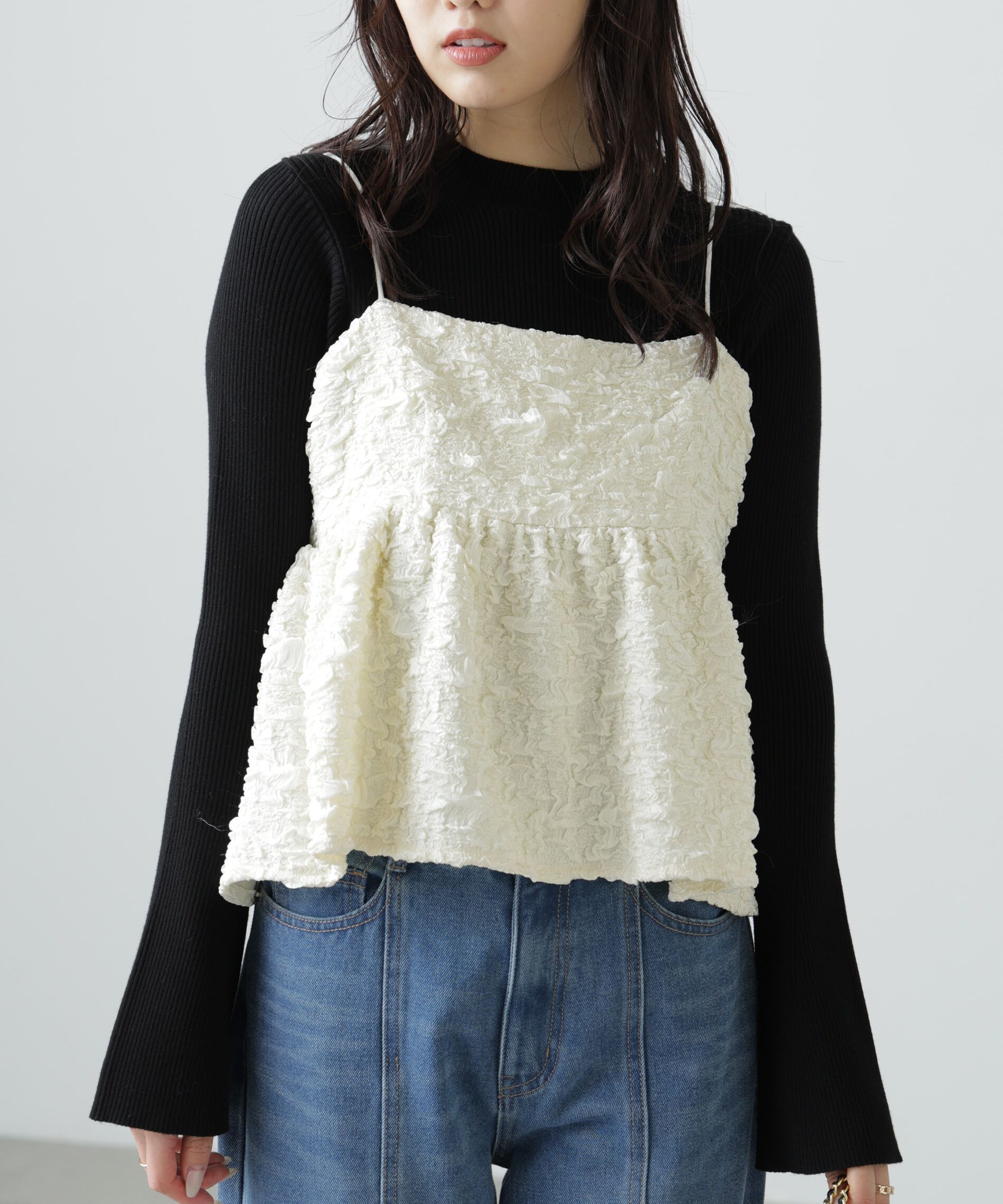  「〈洗える〉マシンウォッシャブルフレアスリーブニット」|ニット・セーター|