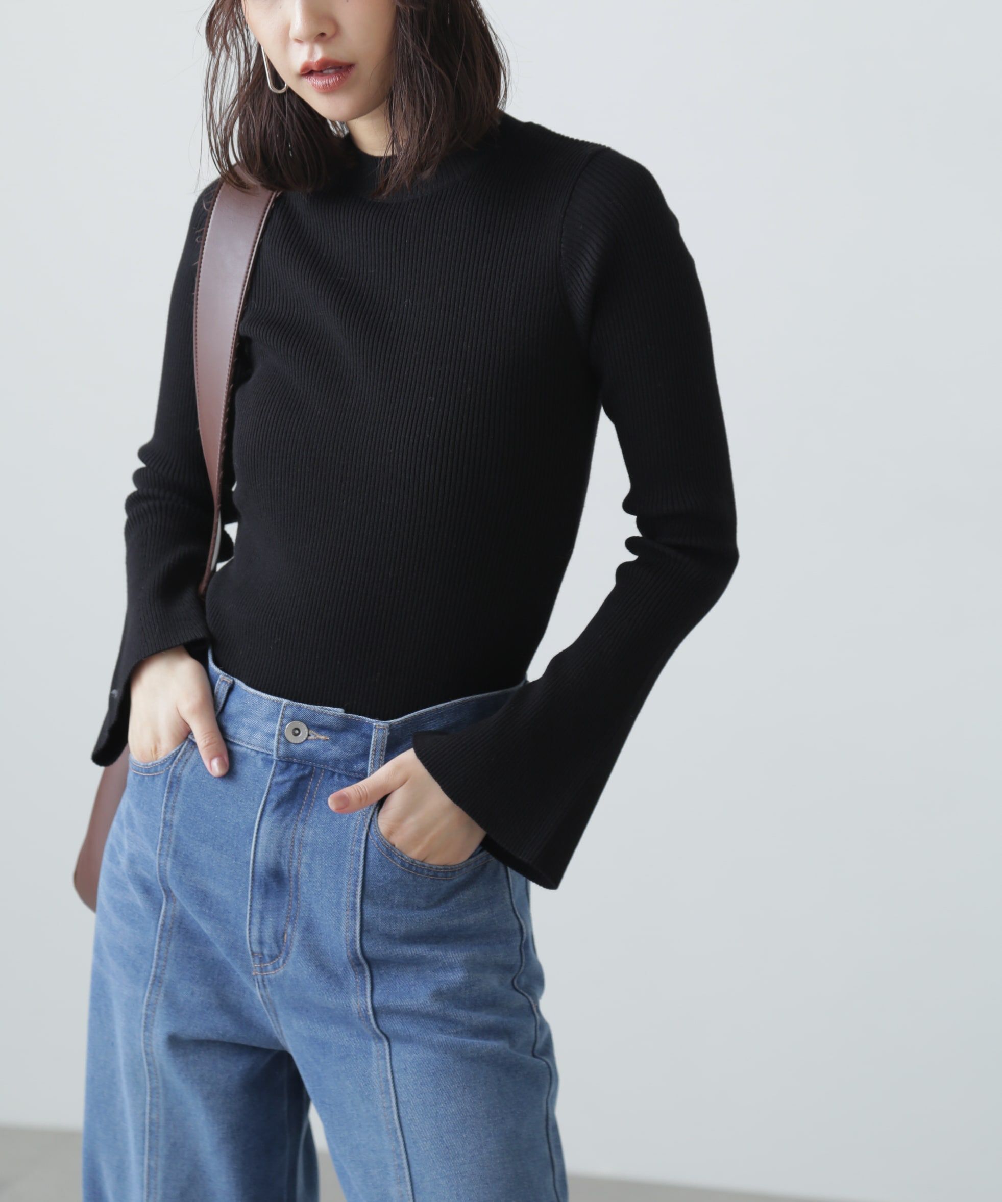  「〈洗える〉マシンウォッシャブルフレアスリーブニット」|ニット・セーター|