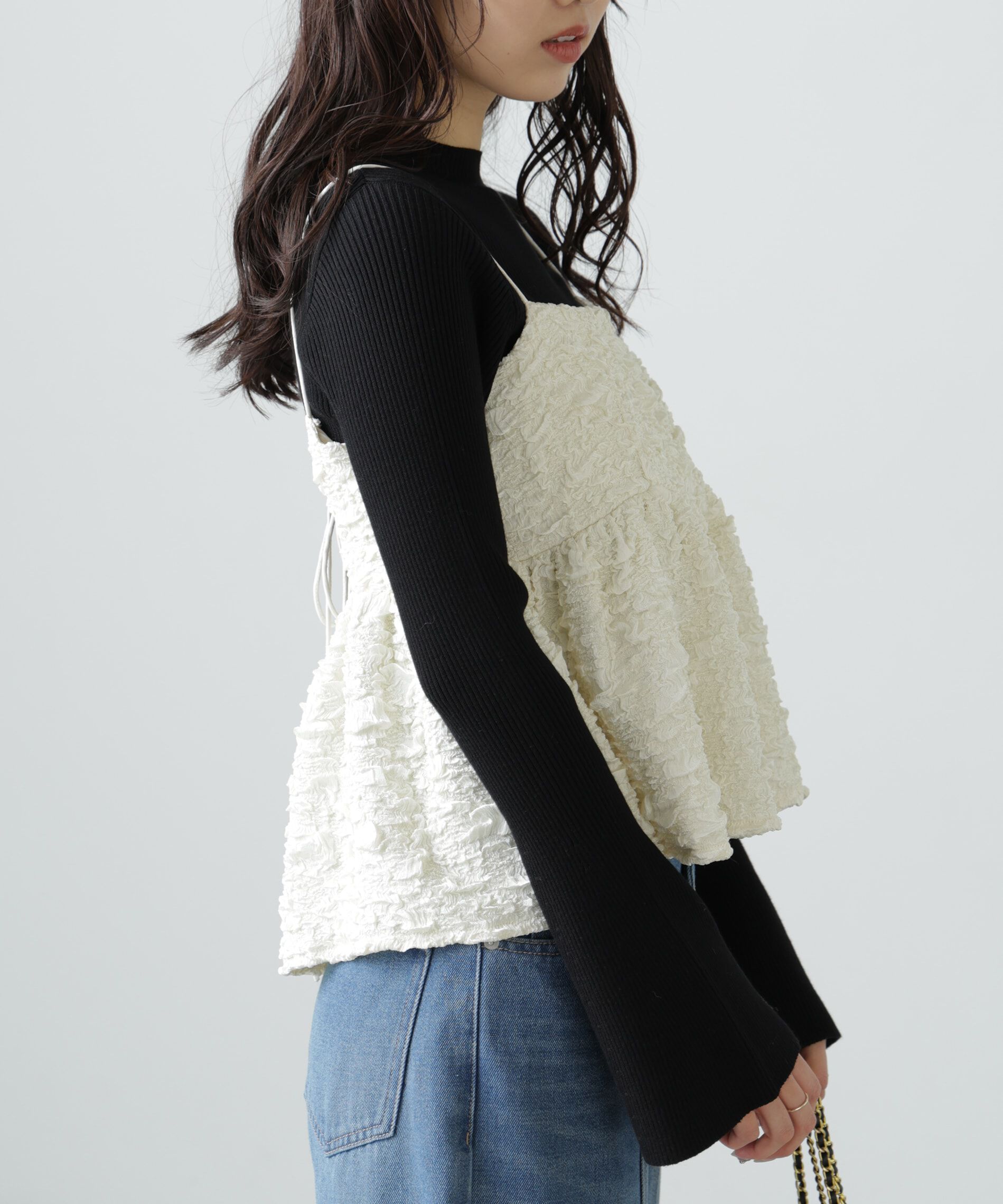  「〈洗える〉マシンウォッシャブルフレアスリーブニット」|ニット・セーター|