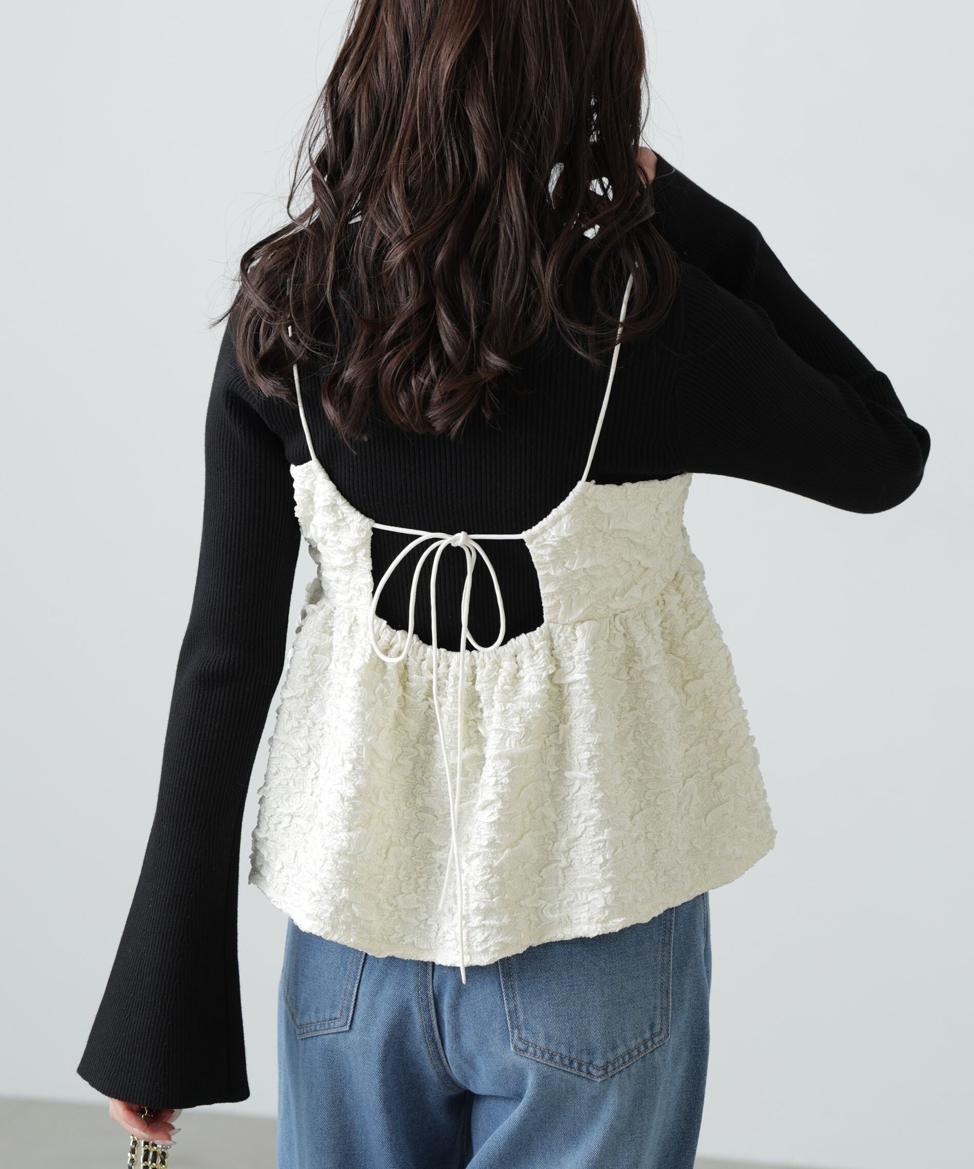  「〈洗える〉マシンウォッシャブルフレアスリーブニット」|ニット・セーター|