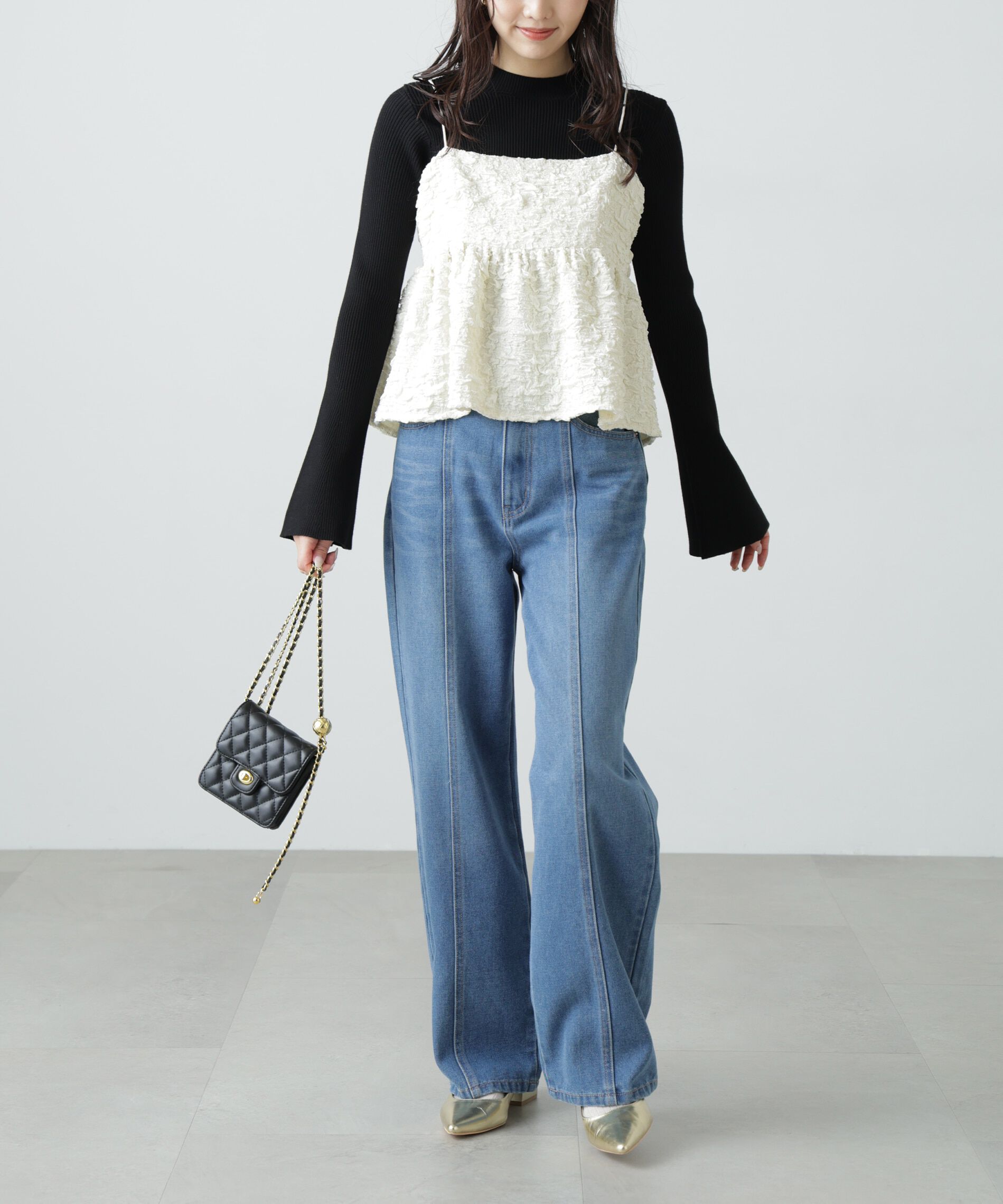  「〈洗える〉マシンウォッシャブルフレアスリーブニット」|ニット・セーター|