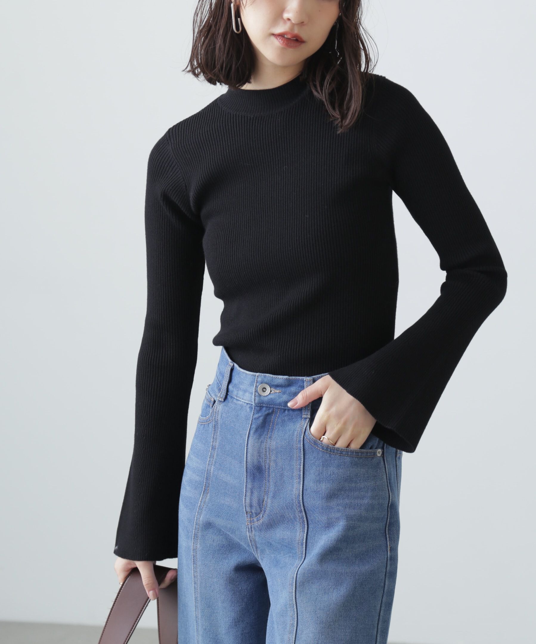  「〈洗える〉マシンウォッシャブルフレアスリーブニット」|ニット・セーター|