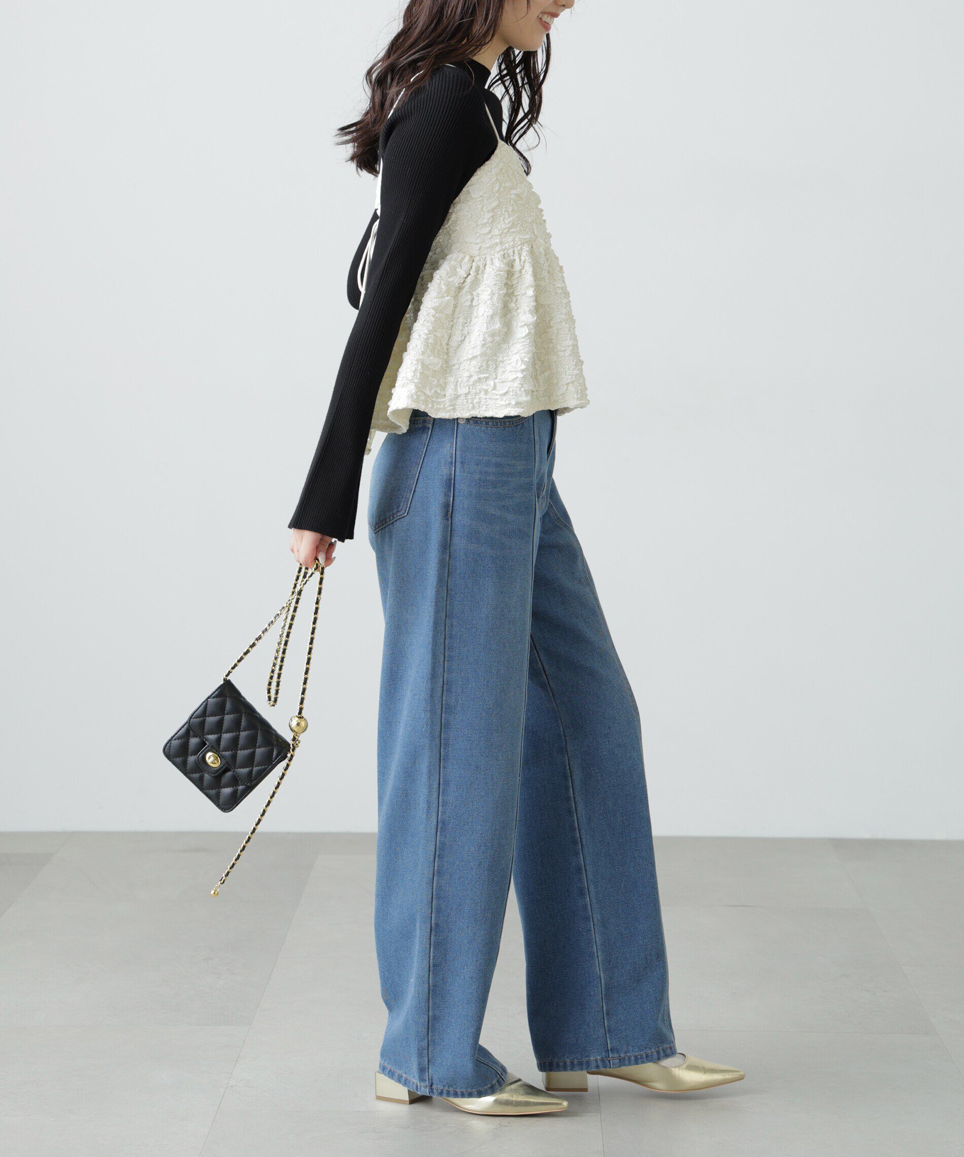  「〈洗える〉マシンウォッシャブルフレアスリーブニット」|ニット・セーター|