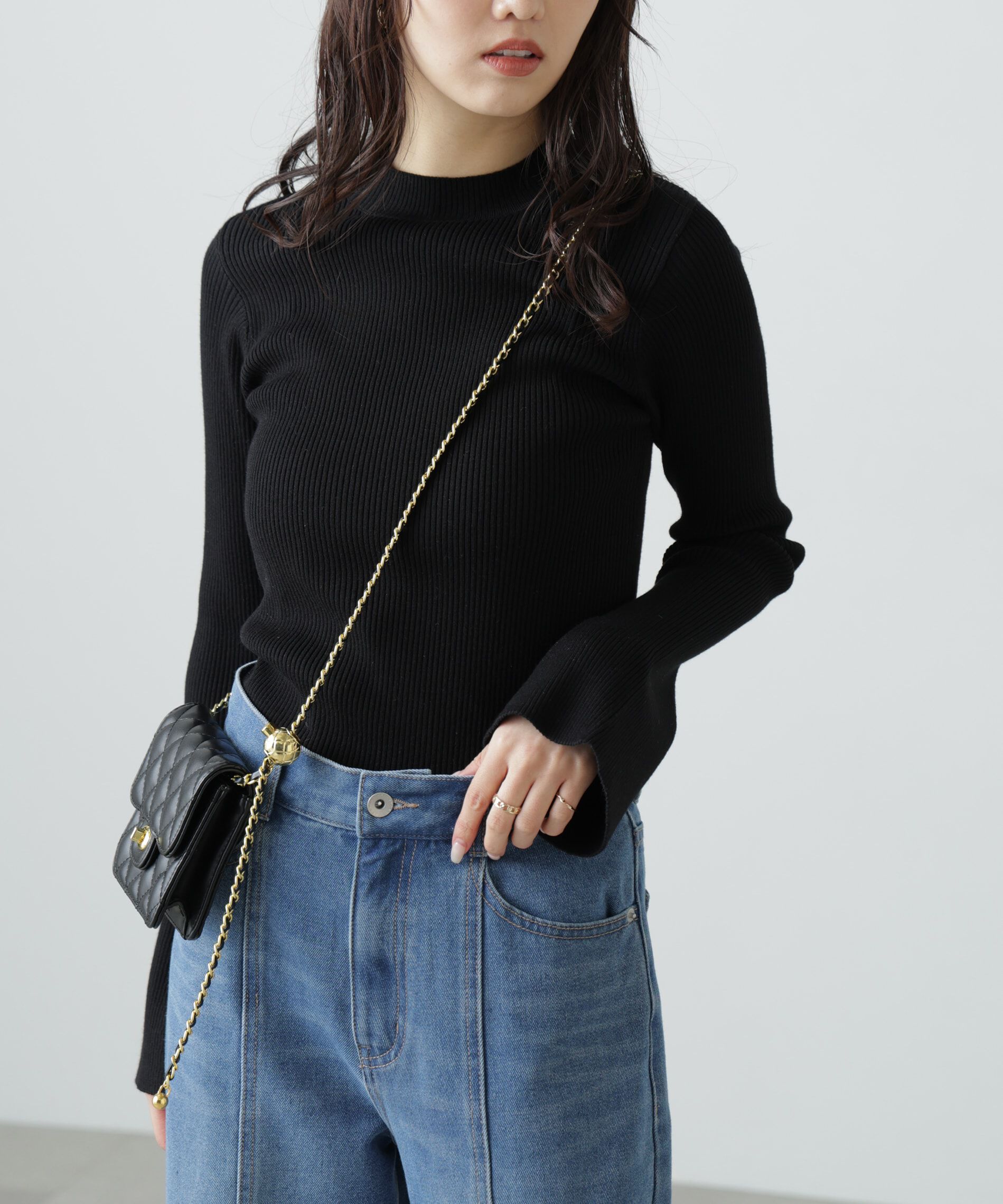  「〈洗える〉マシンウォッシャブルフレアスリーブニット」|ニット・セーター|