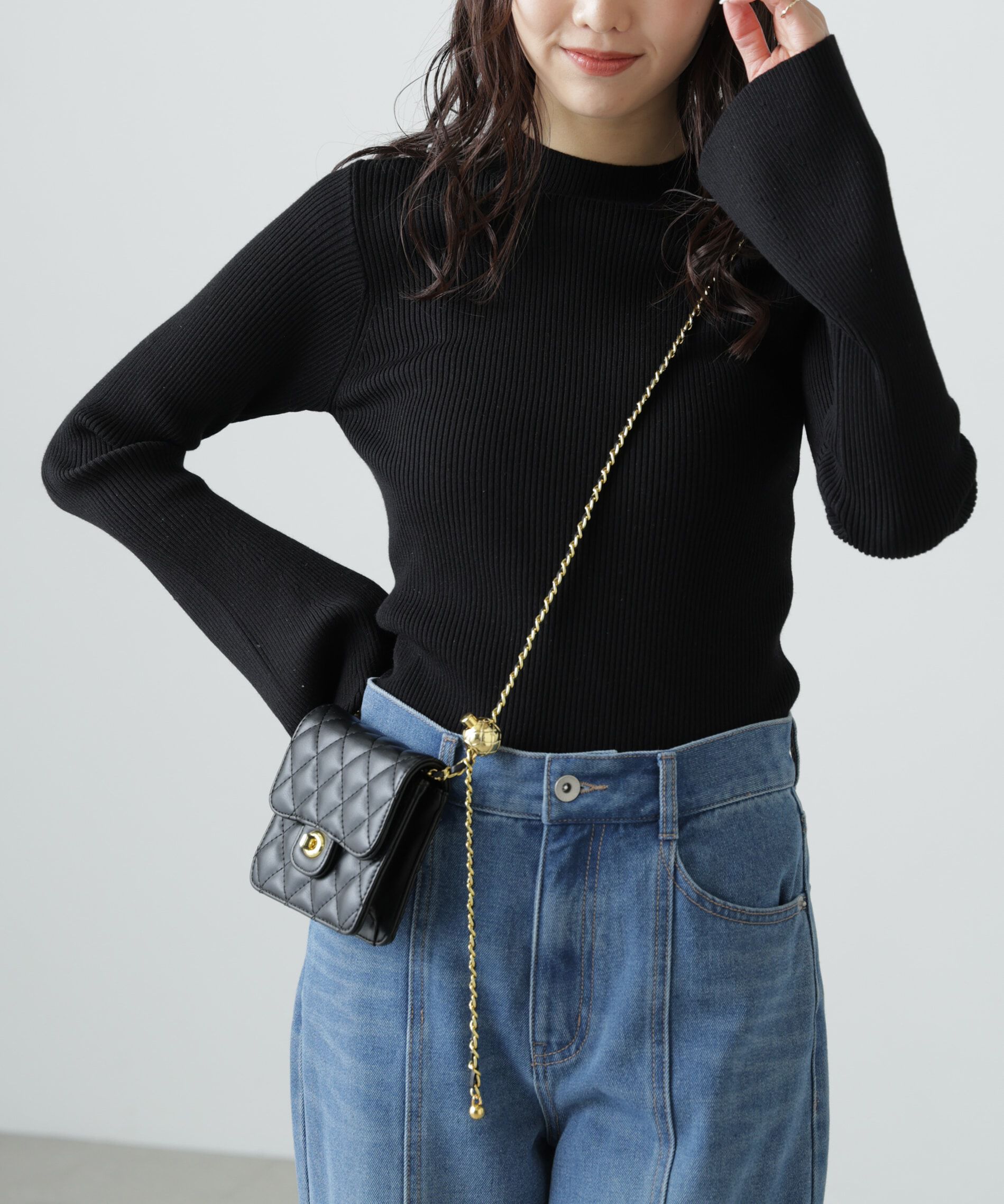  「〈洗える〉マシンウォッシャブルフレアスリーブニット」|ニット・セーター|