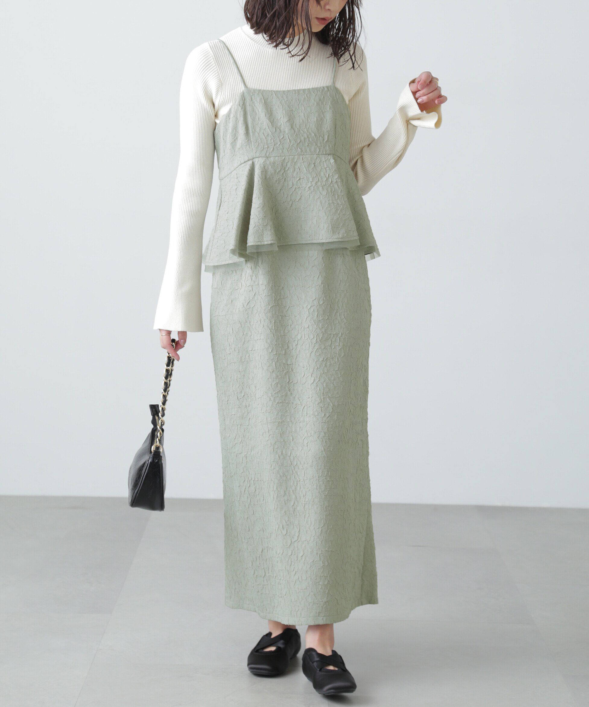  「〈洗える〉マシンウォッシャブルフレアスリーブニット」|ニット・セーター|