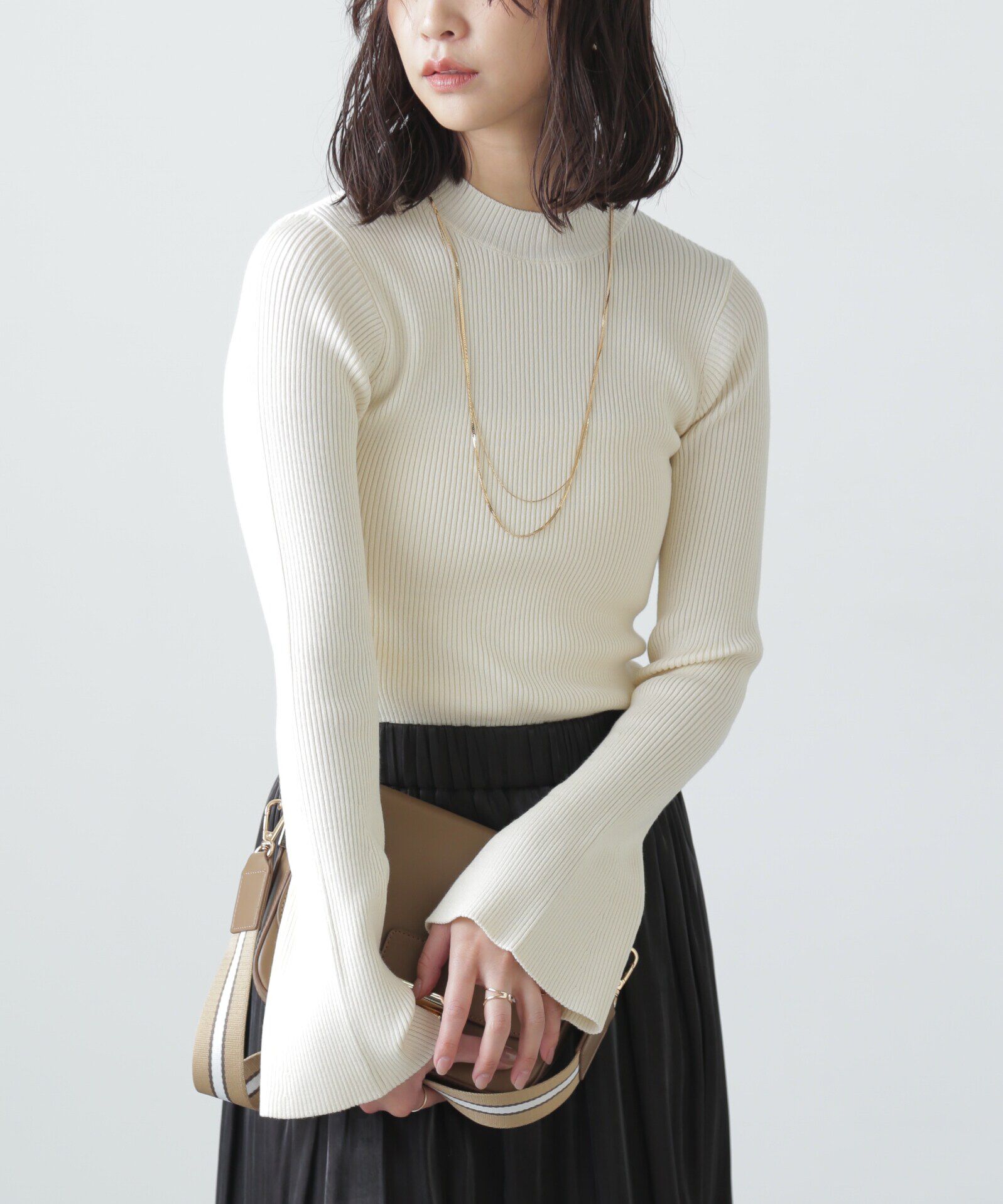  「〈洗える〉マシンウォッシャブルフレアスリーブニット」|ニット・セーター|