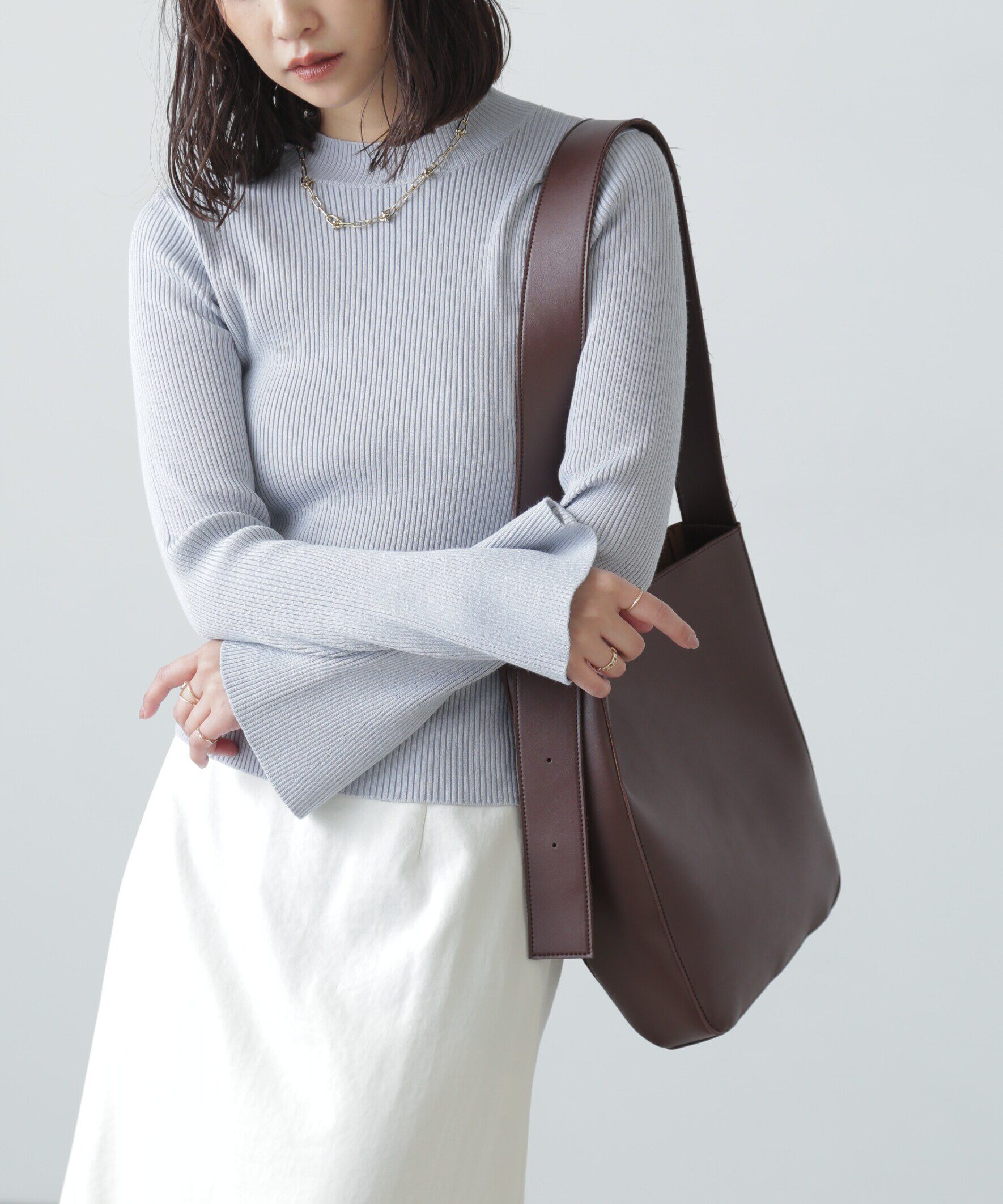  「〈洗える〉マシンウォッシャブルフレアスリーブニット」|ニット・セーター|