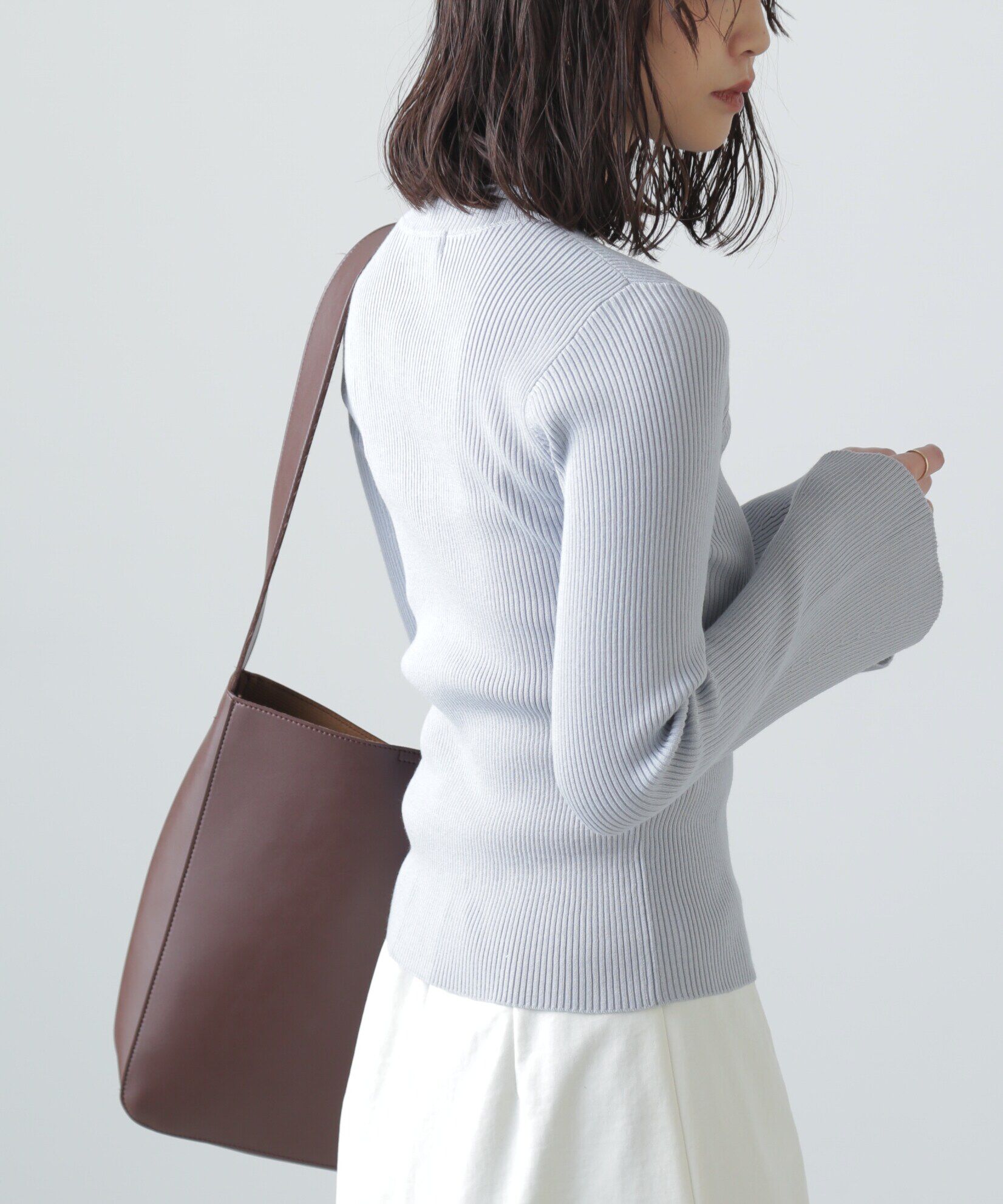  「〈洗える〉マシンウォッシャブルフレアスリーブニット」|ニット・セーター|