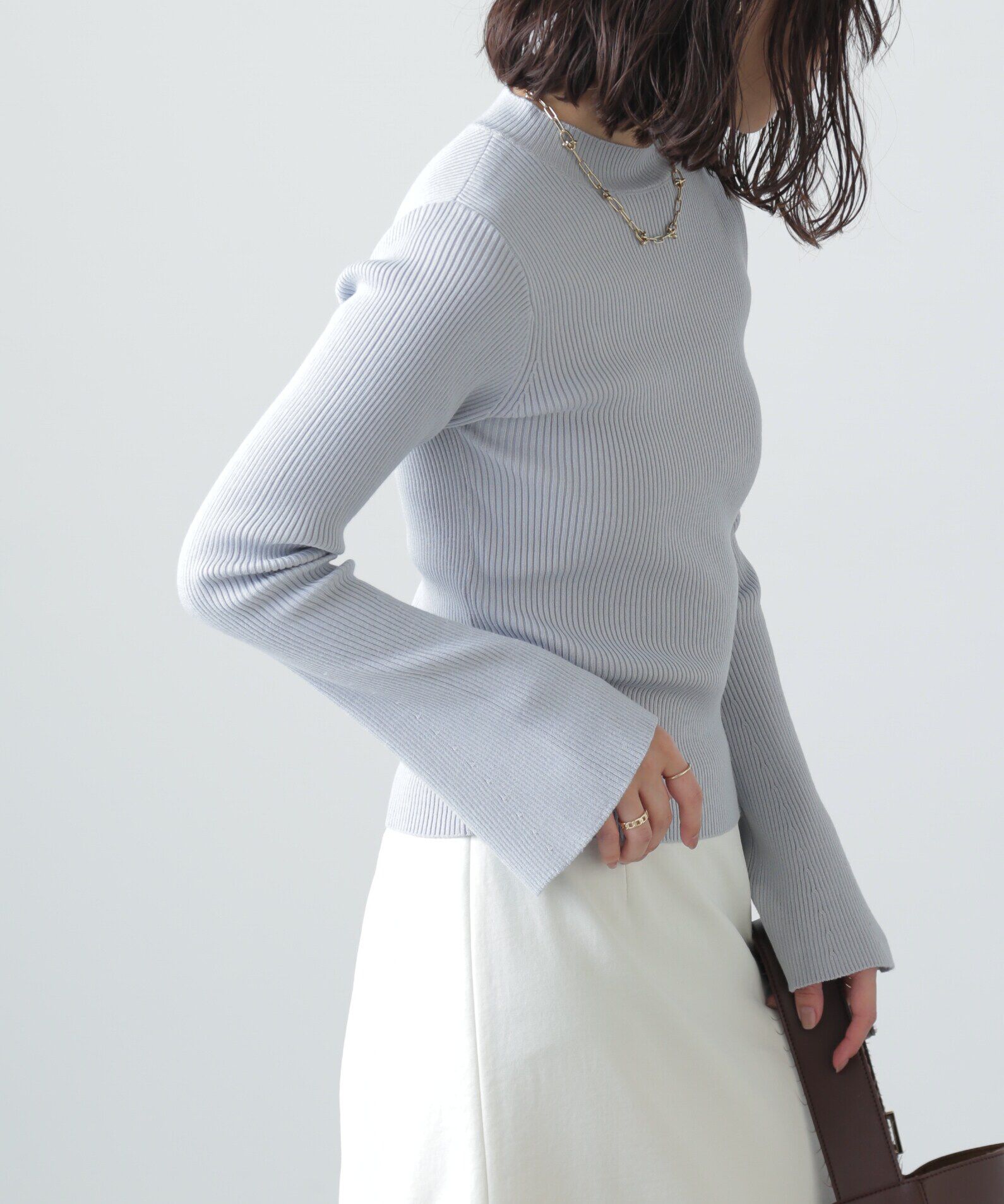  「〈洗える〉マシンウォッシャブルフレアスリーブニット」|ニット・セーター|