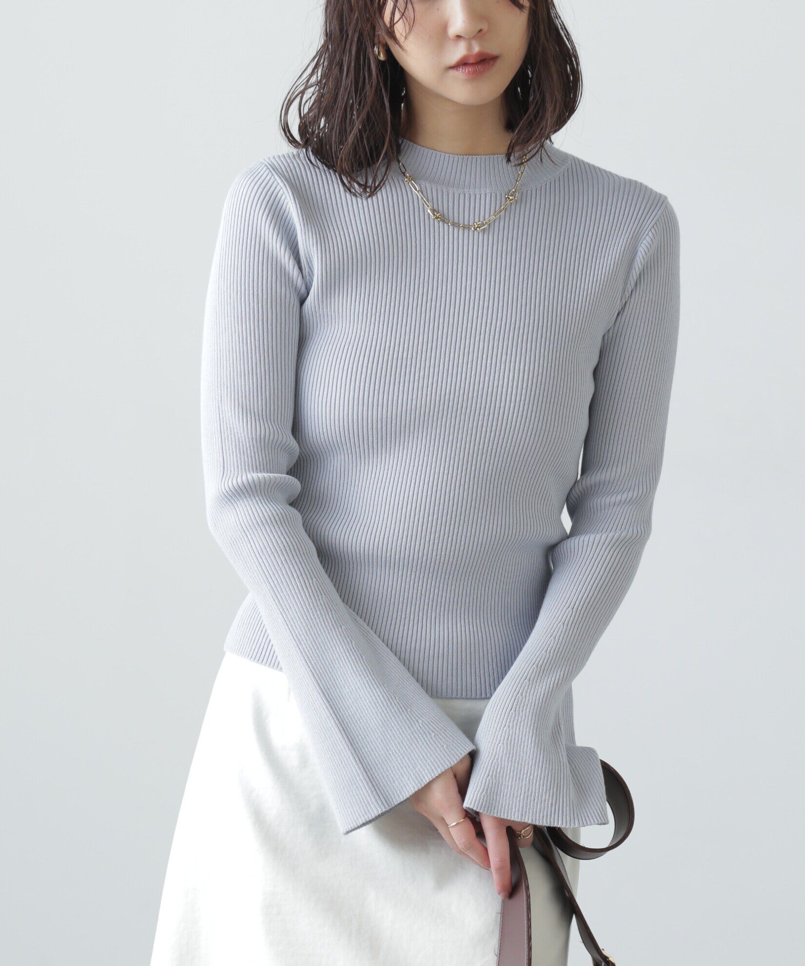  「〈洗える〉マシンウォッシャブルフレアスリーブニット」|ニット・セーター|