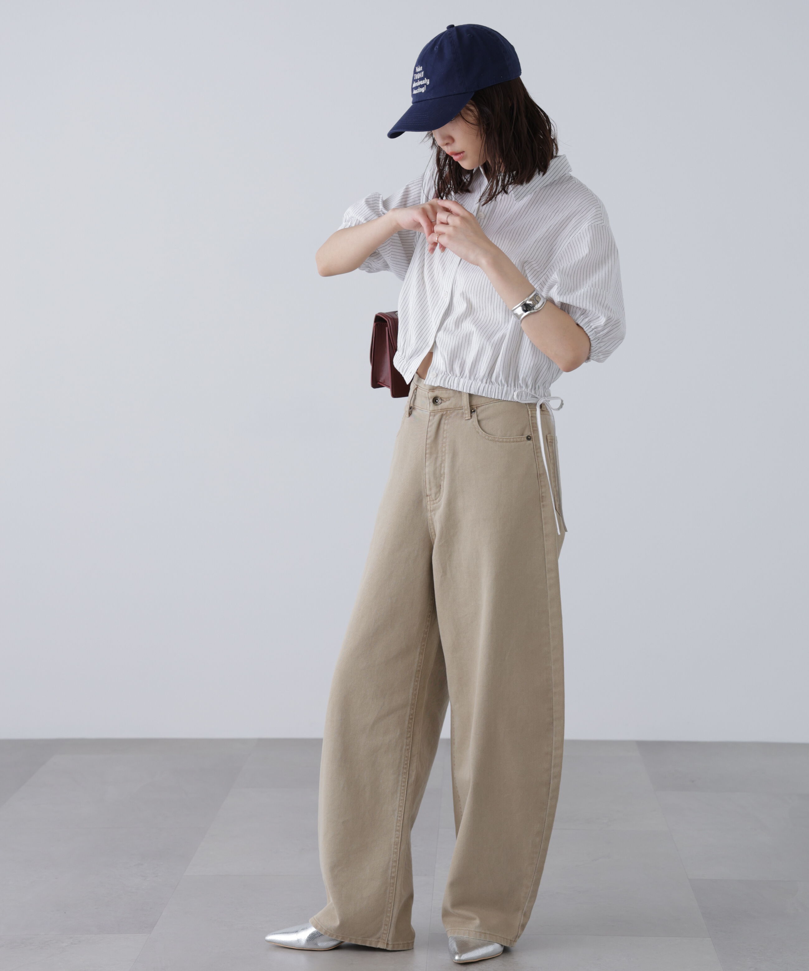  「裾ドロスト半袖ブラウス」|シャツ・ブラウス|