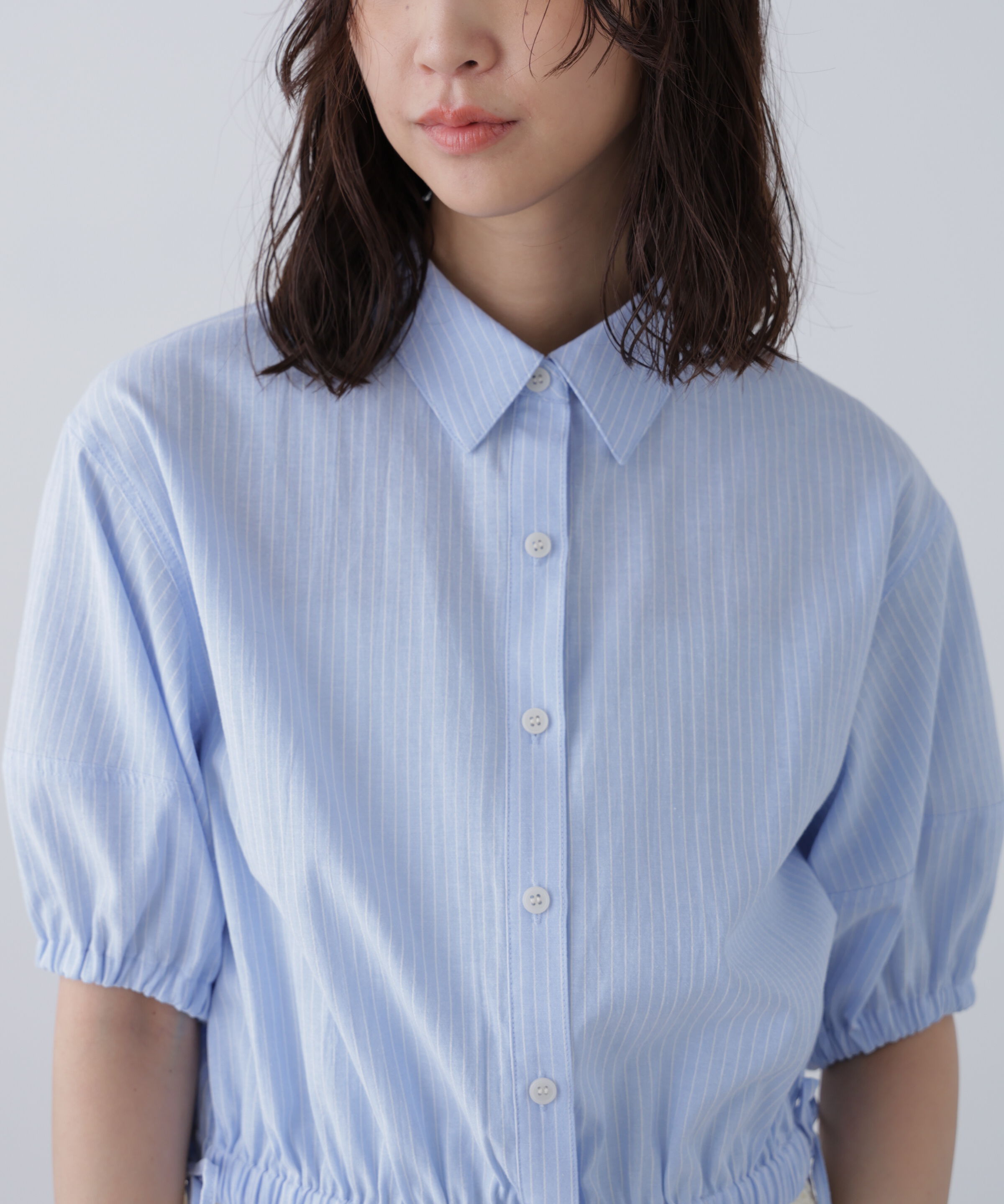  「裾ドロスト半袖ブラウス」|シャツ・ブラウス|