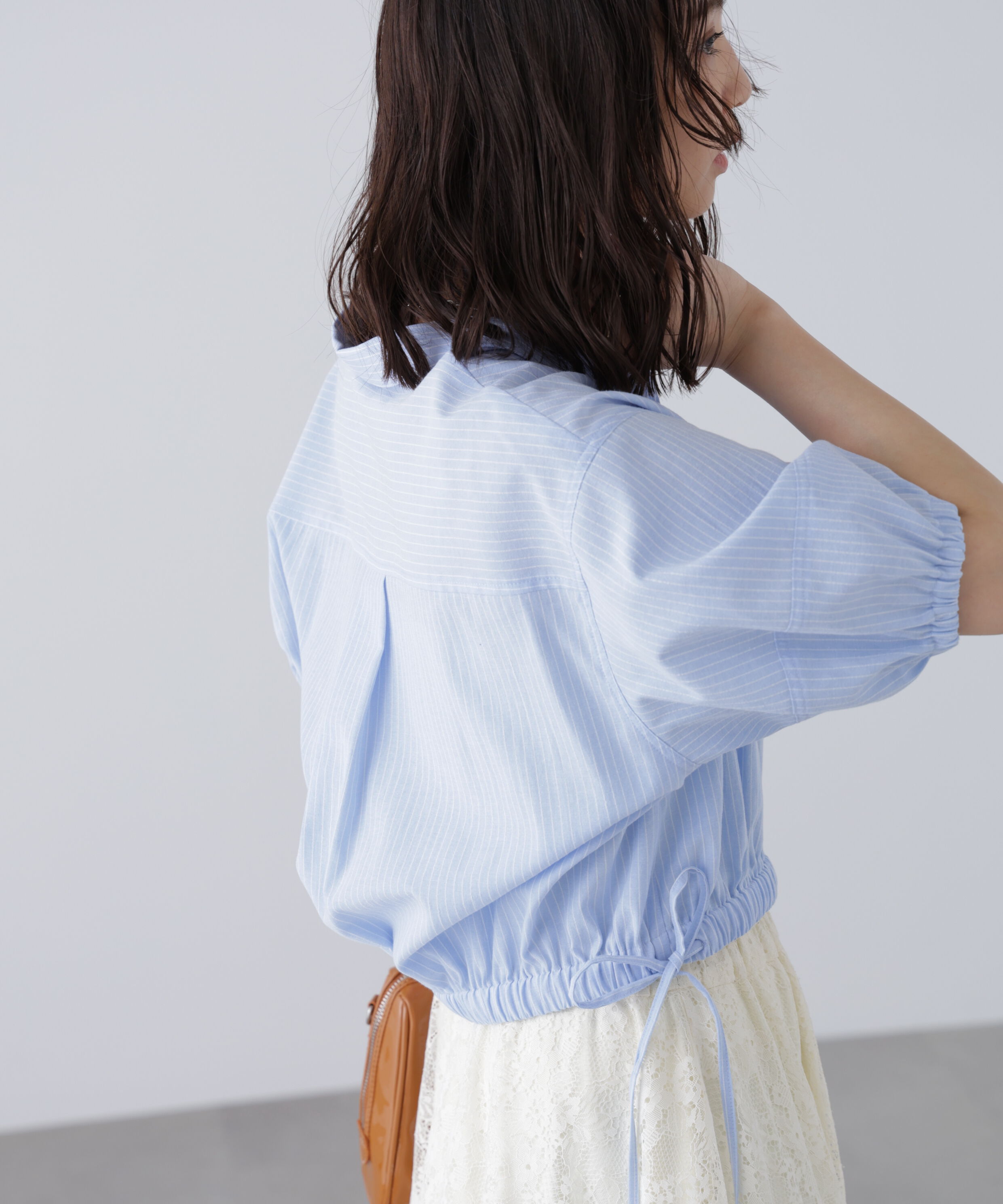  「裾ドロスト半袖ブラウス」|シャツ・ブラウス|