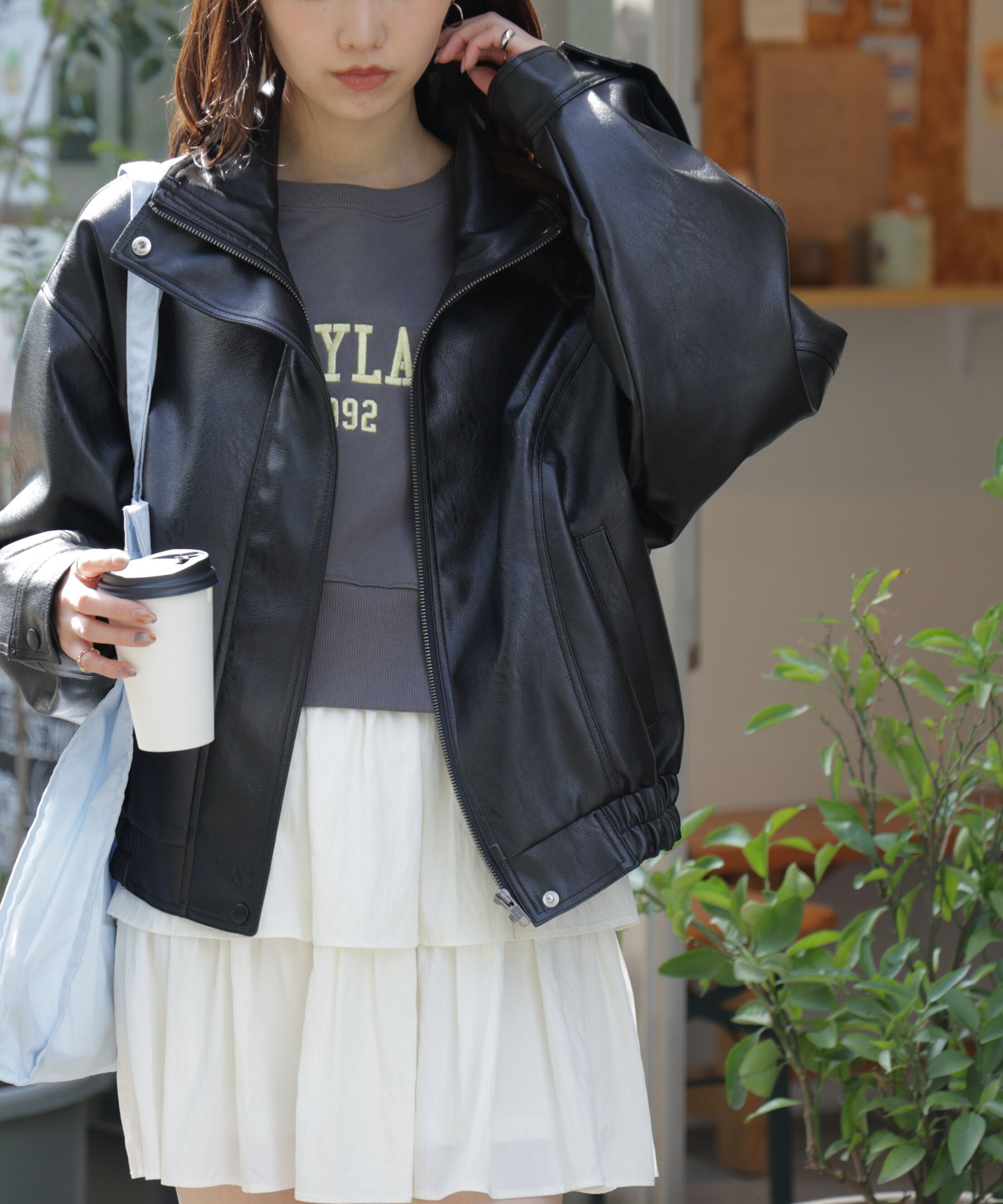  「スタンド合皮ブルゾン」|ブルゾン・スタジャン|