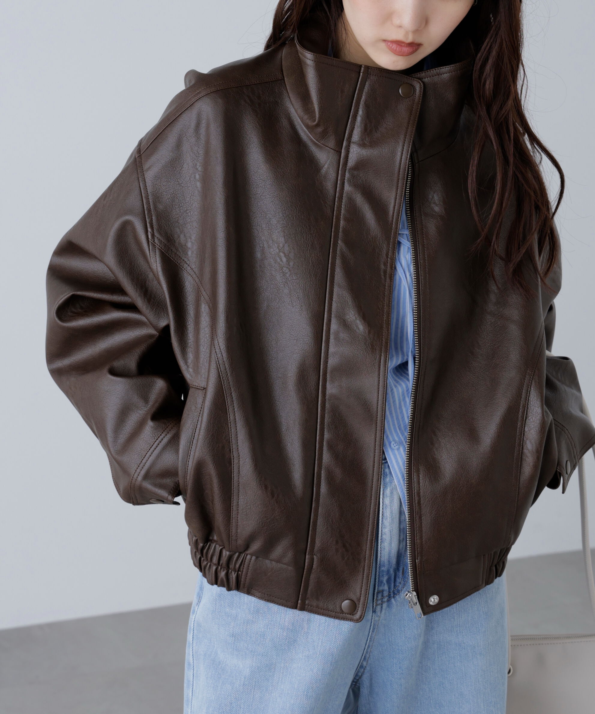  「スタンド合皮ブルゾン」|ブルゾン・スタジャン|