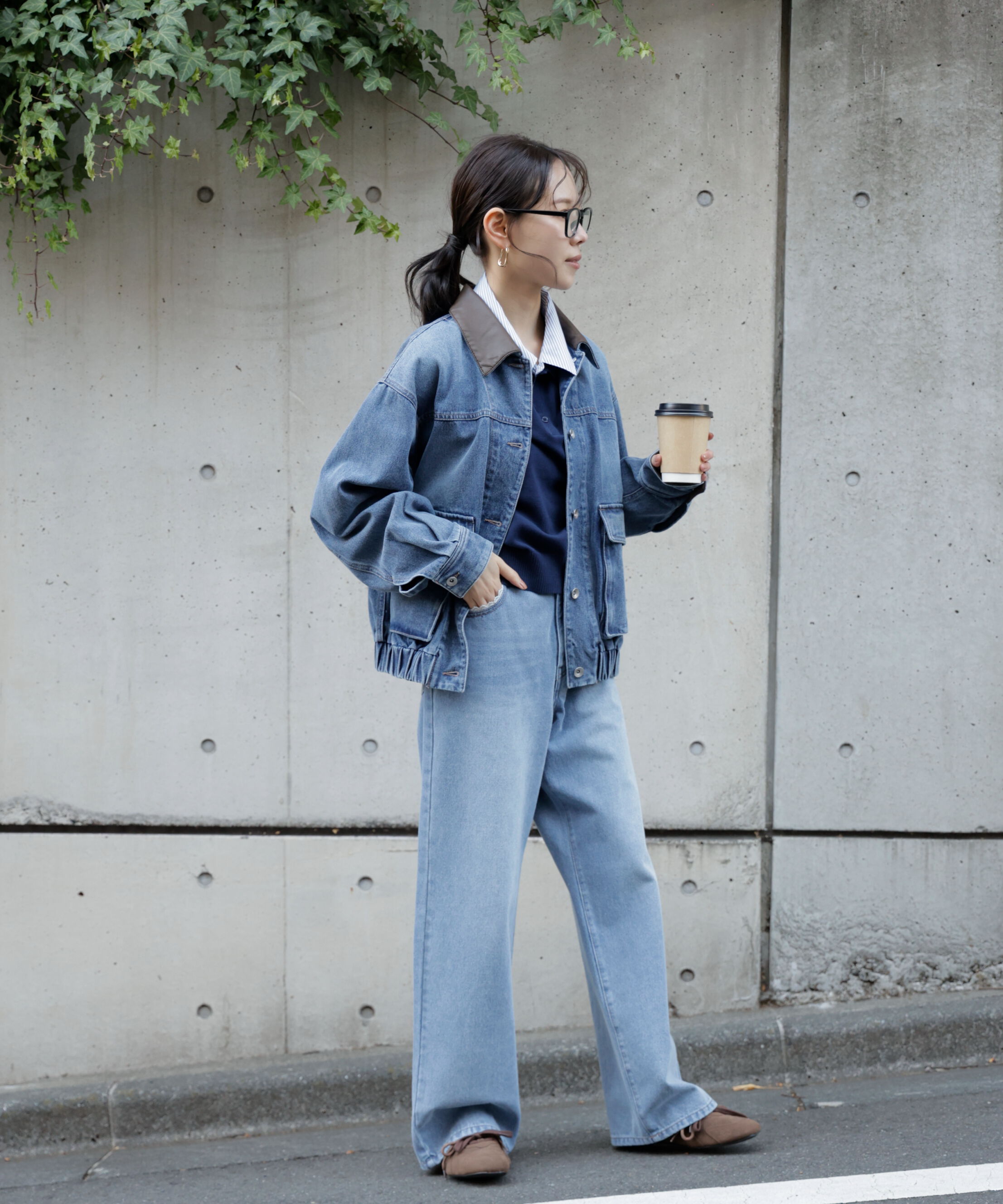  「バイカラーワークジャケット」|ブルゾン・スタジャン|