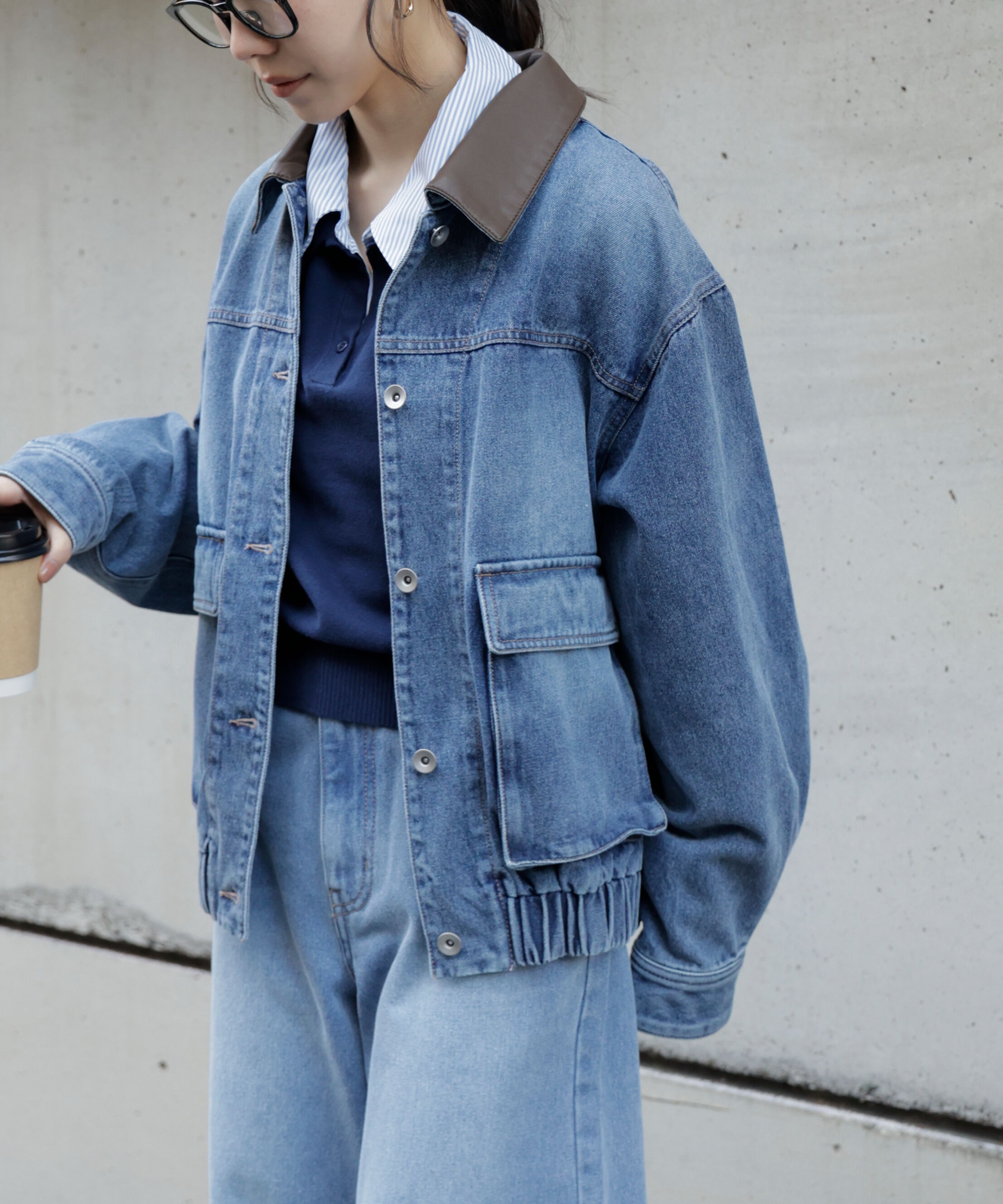  「バイカラーワークジャケット」|ブルゾン・スタジャン|