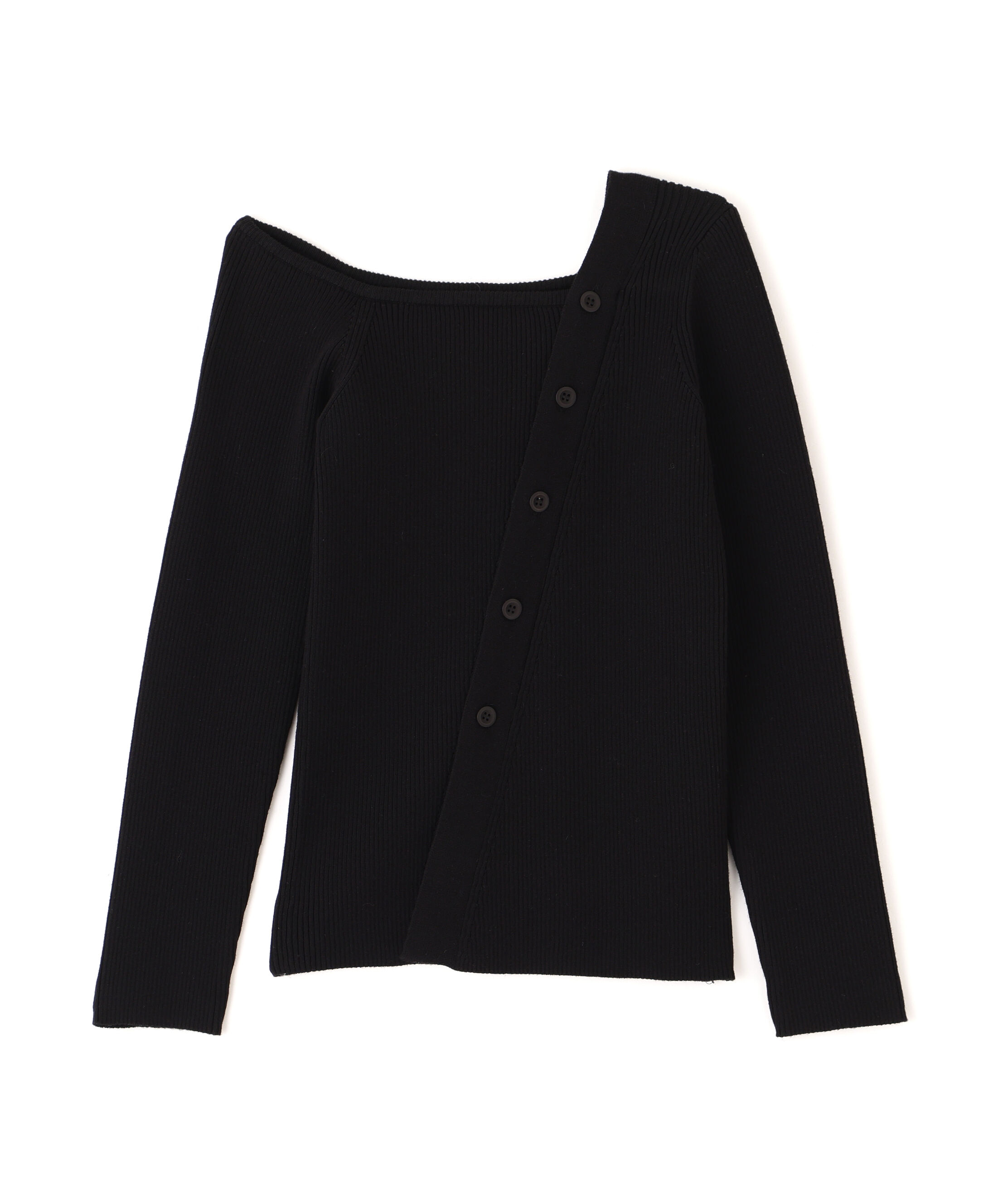  「アシメボタンリブニット」|ニット・セーター|