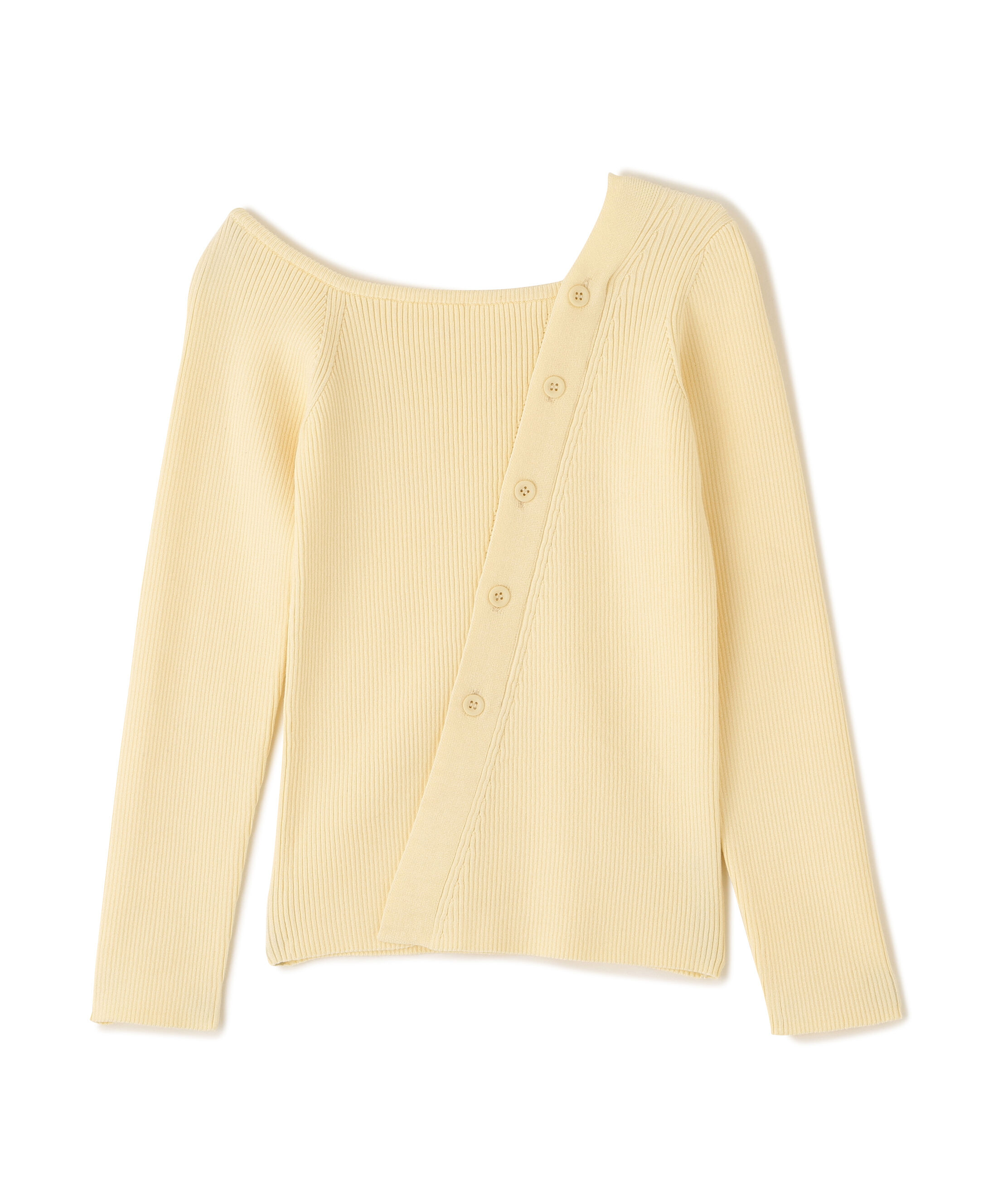  「アシメボタンリブニット」|ニット・セーター|