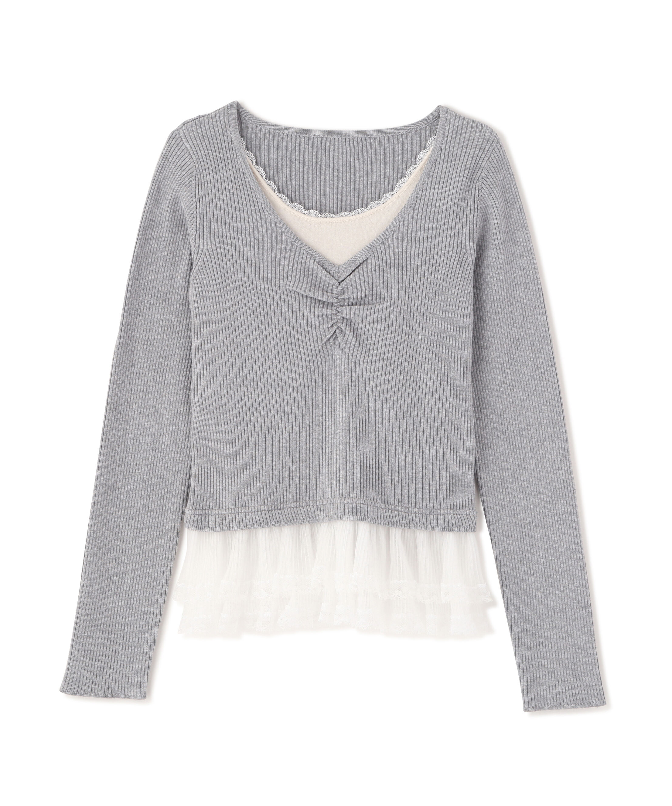  「レイヤードデザインリブニット」|ニット・セーター|