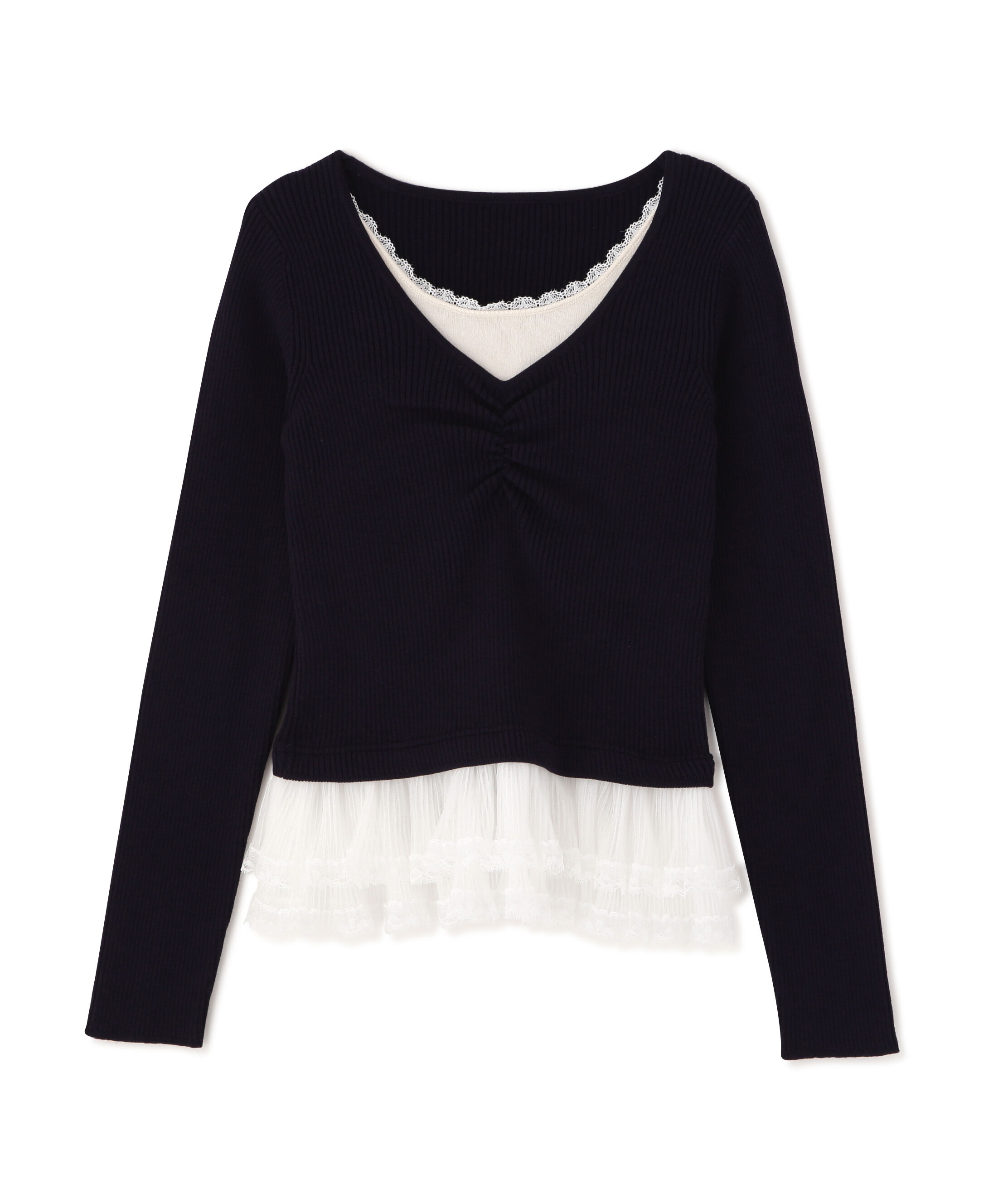  「レイヤードデザインリブニット」|ニット・セーター|