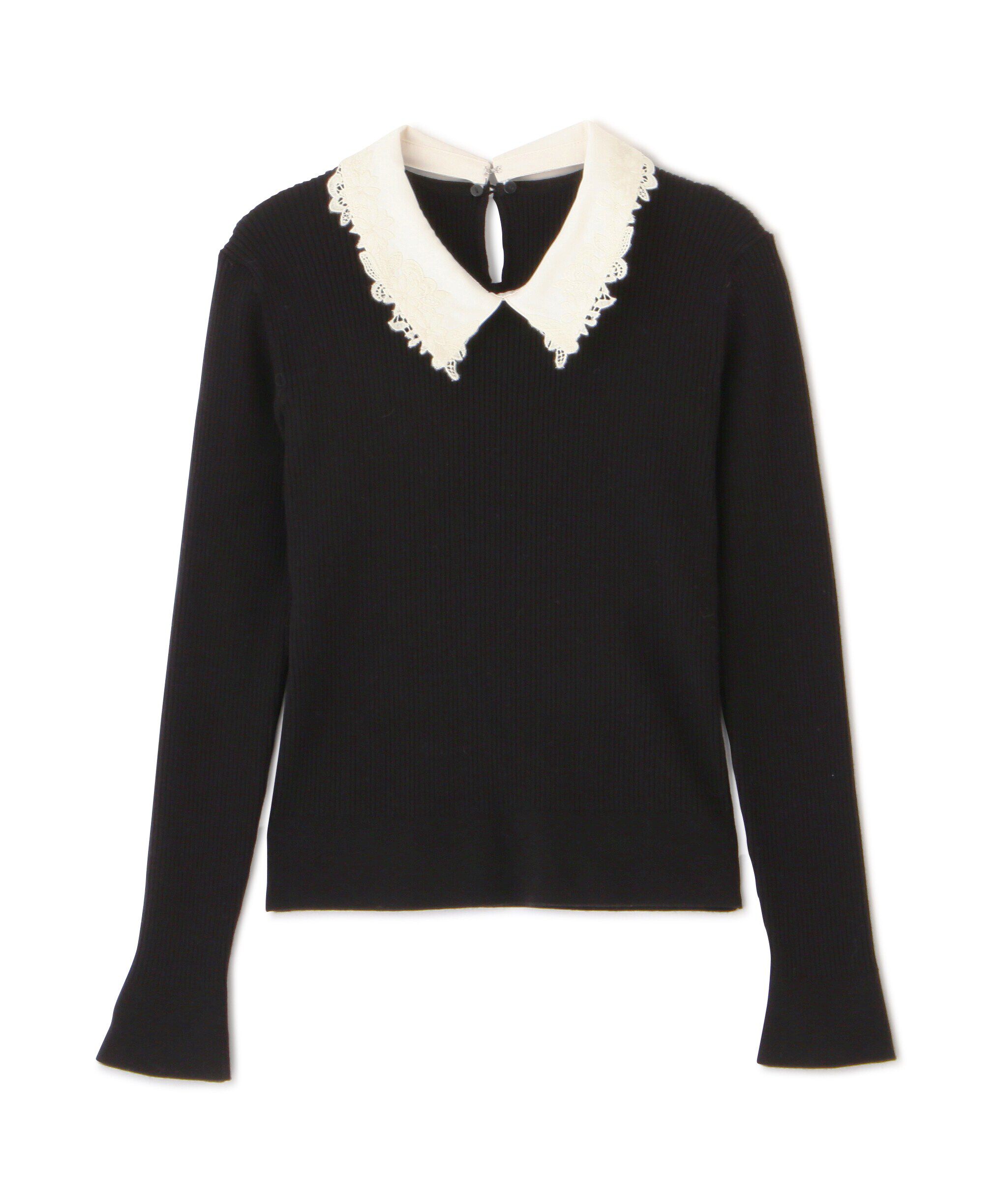  「衿付きリブニット」|ニット・セーター|