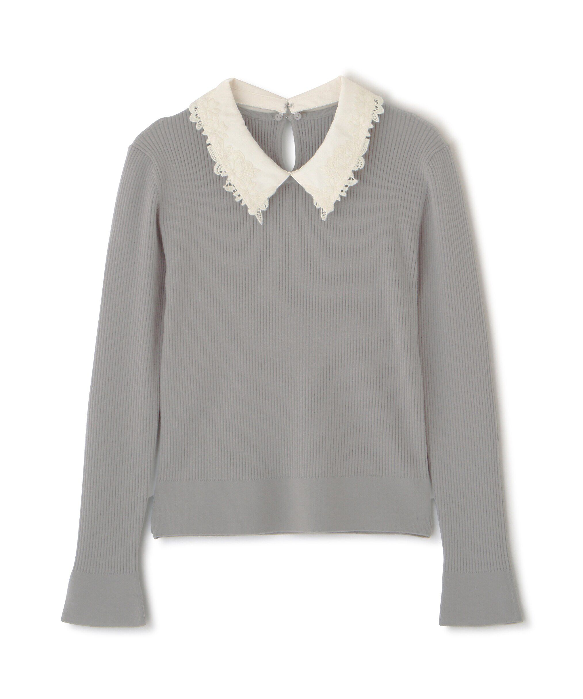  「衿付きリブニット」|ニット・セーター|