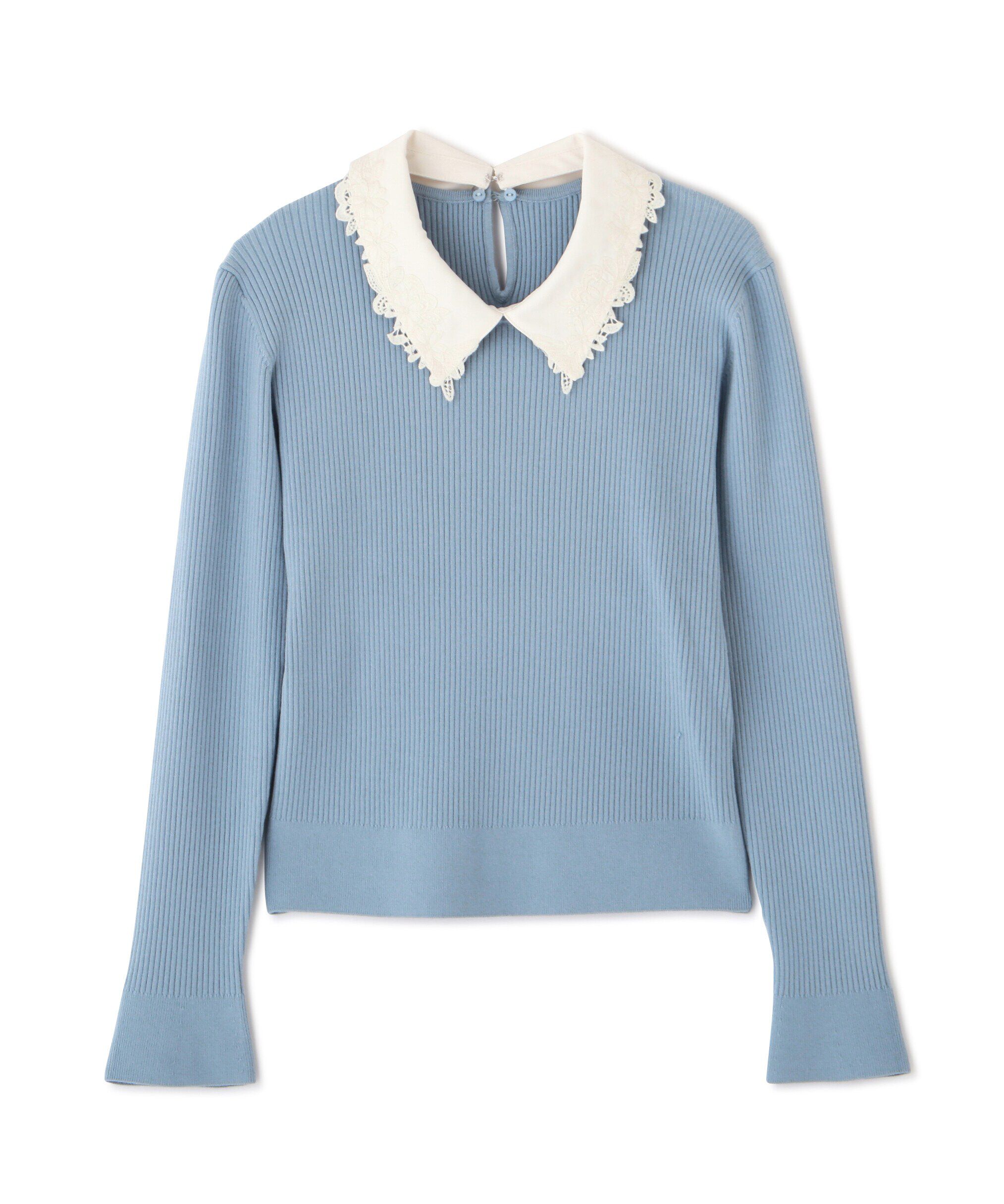  「衿付きリブニット」|ニット・セーター|