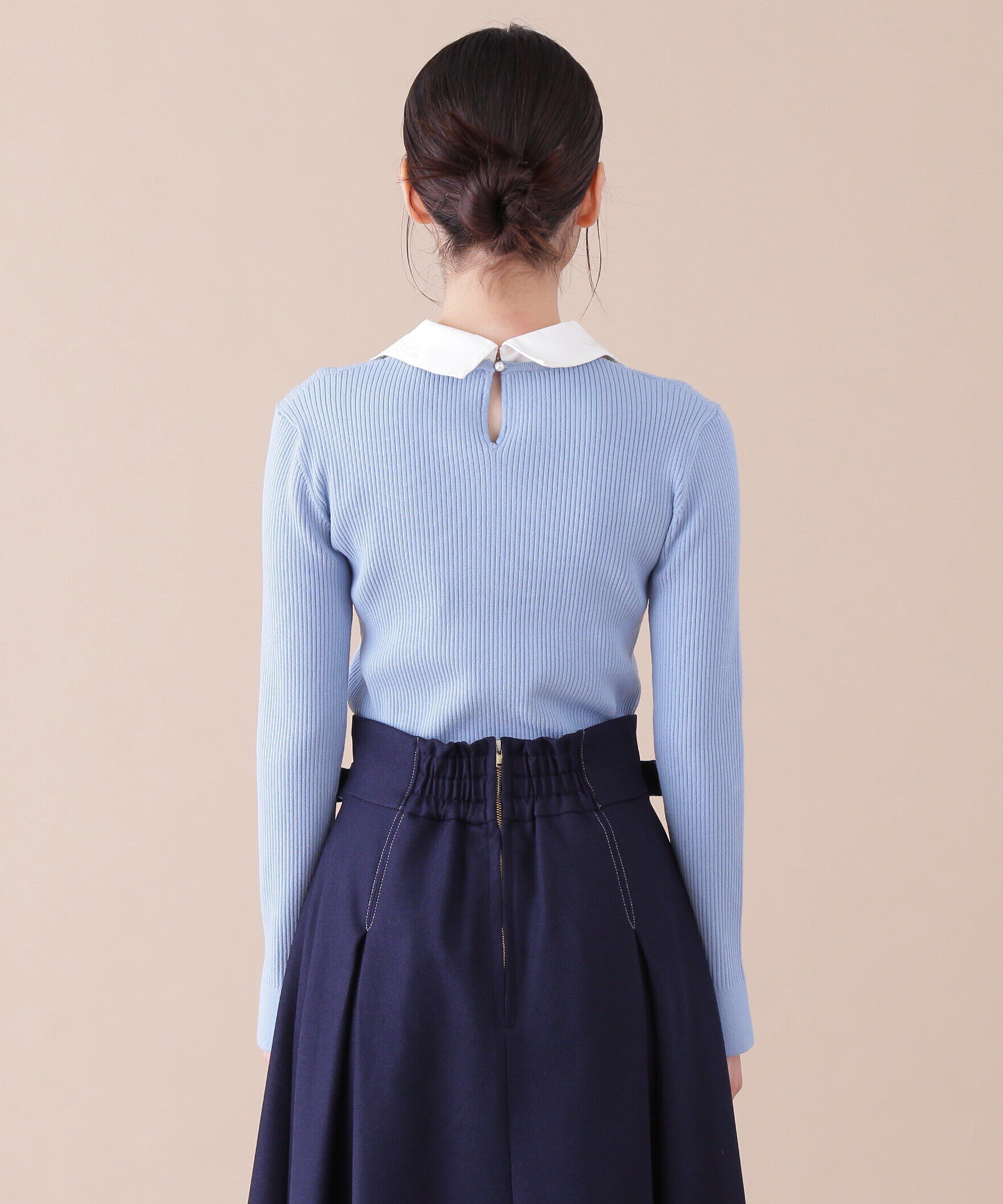 「衿付きリブニット」|ニット・セーター|