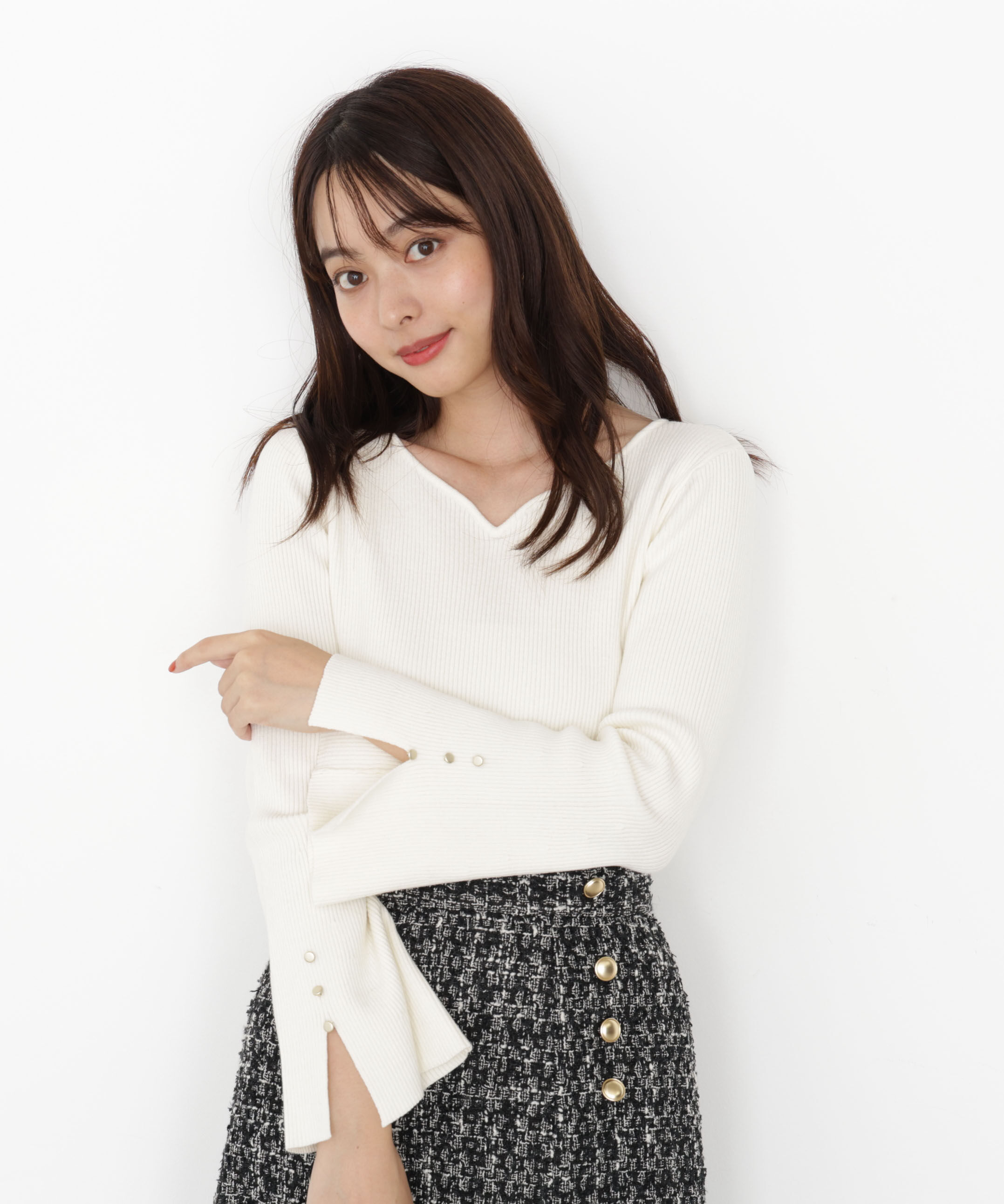 PROPORTION BODY DRESSING「＜ハンドウォッシャブル＞ハートカットリブニット 25AW」|ニット・セーター|