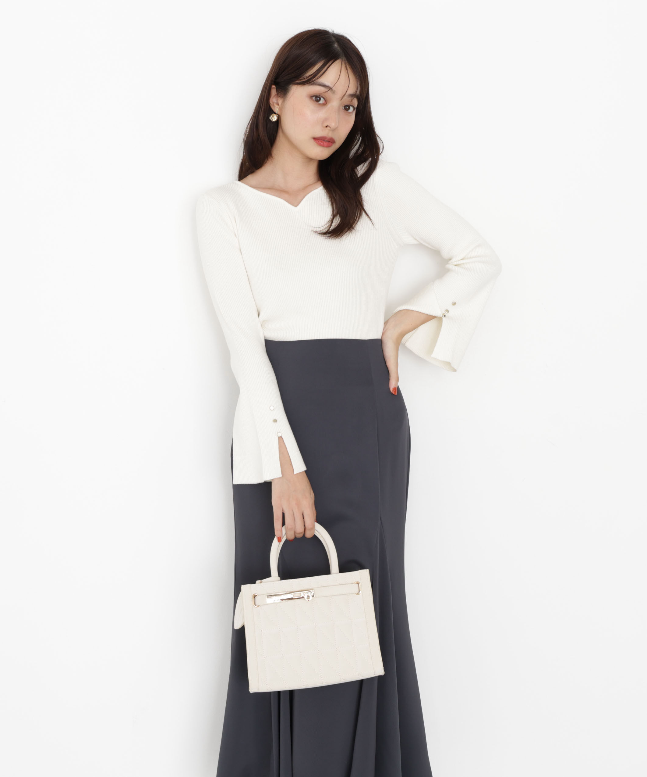 PROPORTION BODY DRESSING「＜ハンドウォッシャブル＞ハートカットリブニット 25AW」|ニット・セーター|