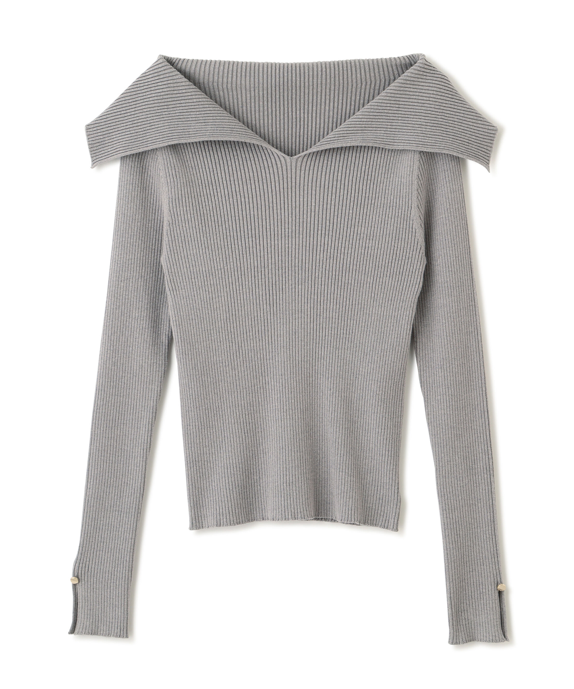 PROPORTION BODY DRESSING「オープンカラーリブニット」|ニット・セーター|