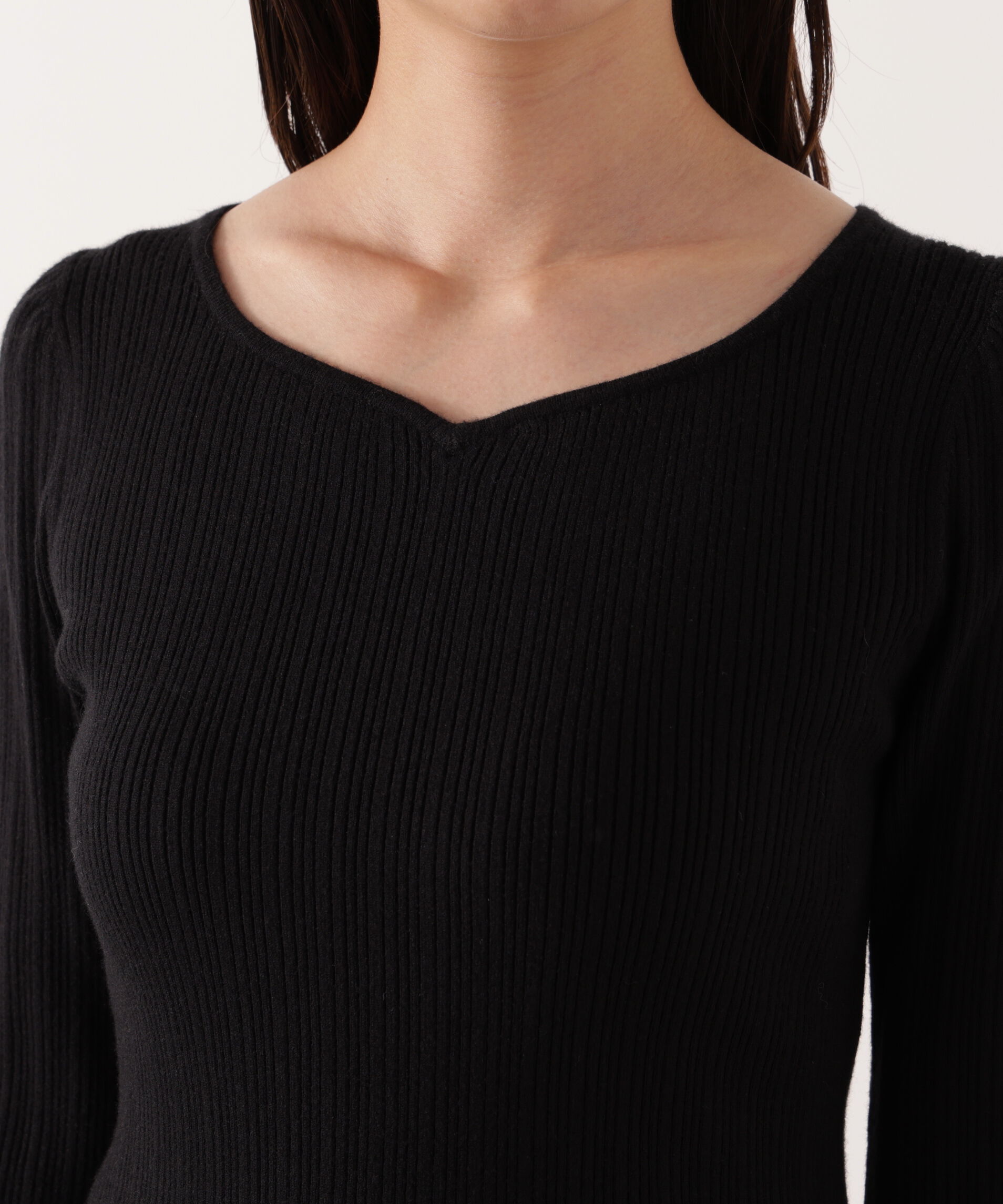 PROPORTION BODY DRESSING「ハートネックリブニット  25AW」|ニット・セーター|