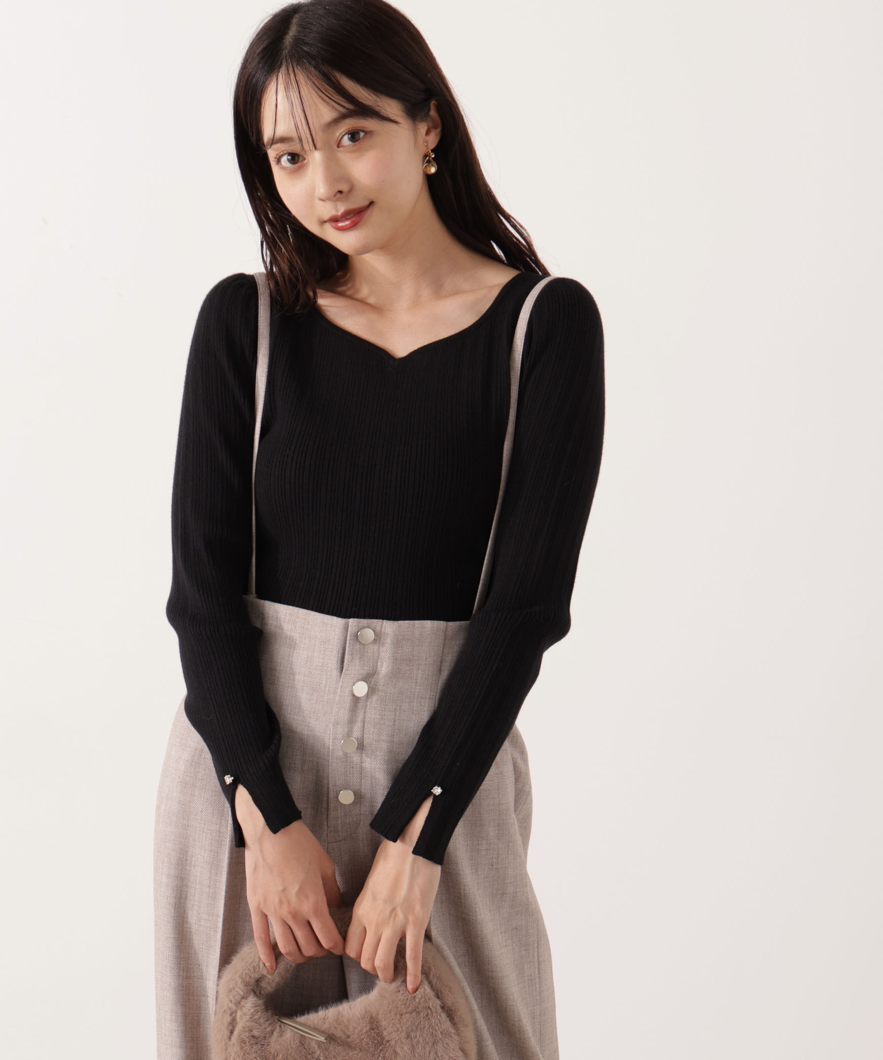 PROPORTION BODY DRESSING「ハートネックリブニット  25AW」|ニット・セーター|