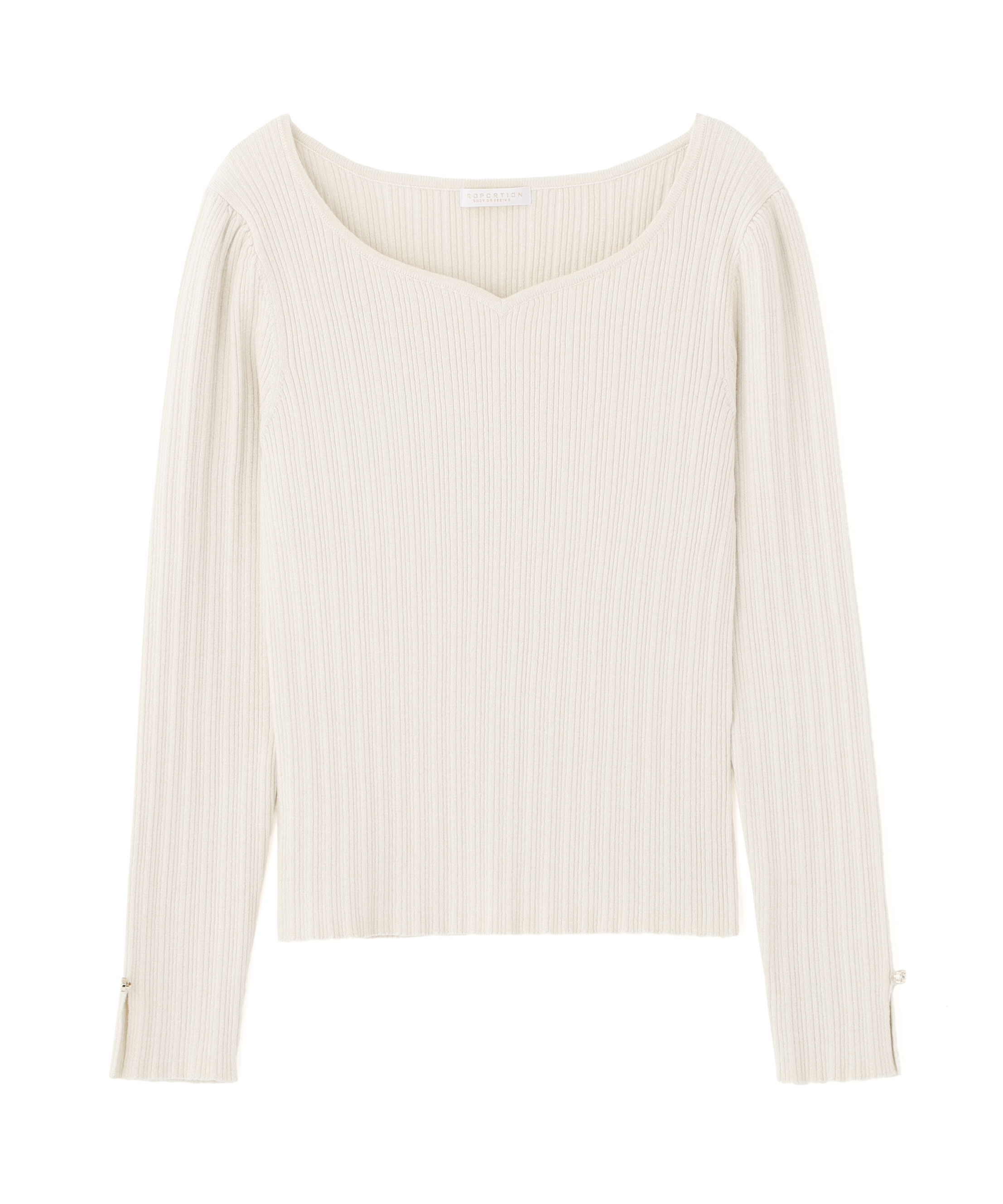 PROPORTION BODY DRESSING「ハートネックリブニット  25AW」|ニット・セーター|