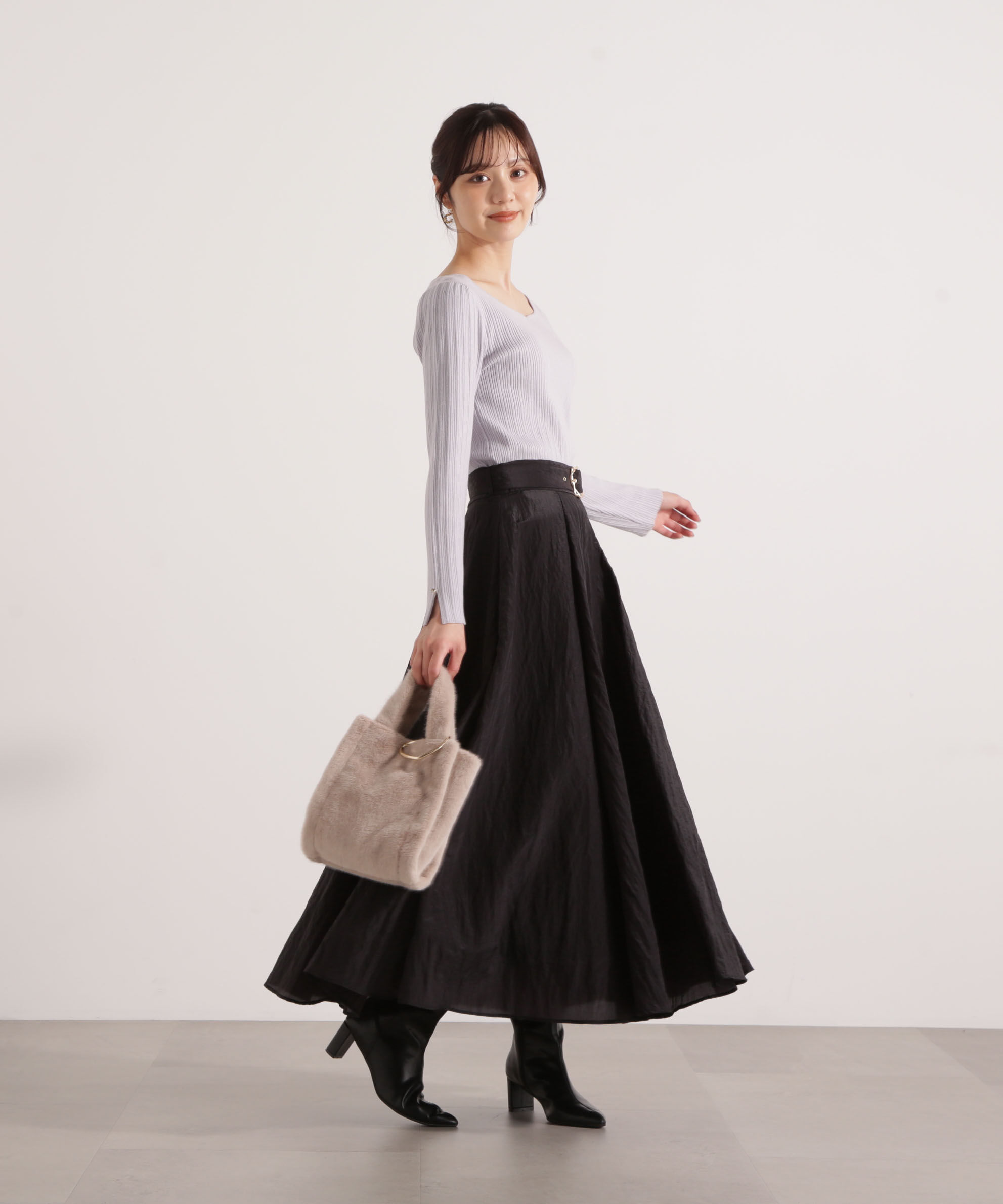 PROPORTION BODY DRESSING「ハートネックリブニット  25AW」|ニット・セーター|