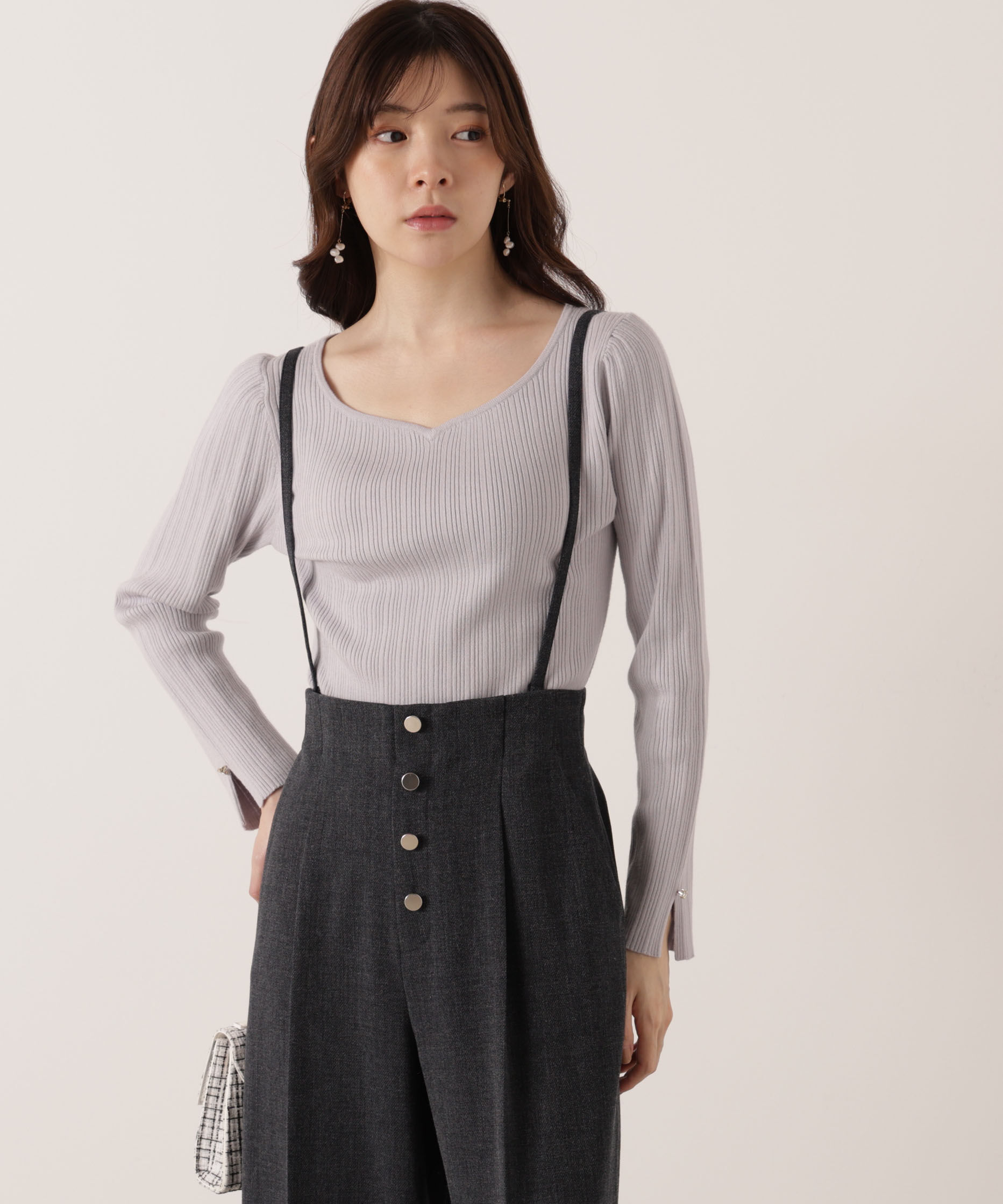 PROPORTION BODY DRESSING「ハートネックリブニット  25AW」|ニット・セーター|