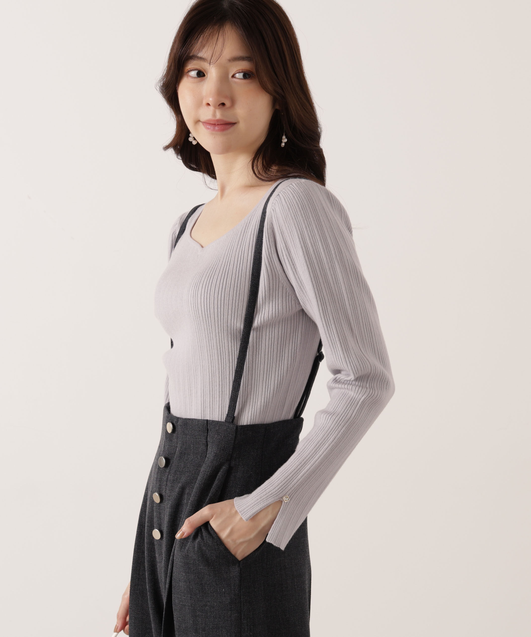 PROPORTION BODY DRESSING「ハートネックリブニット  25AW」|ニット・セーター|