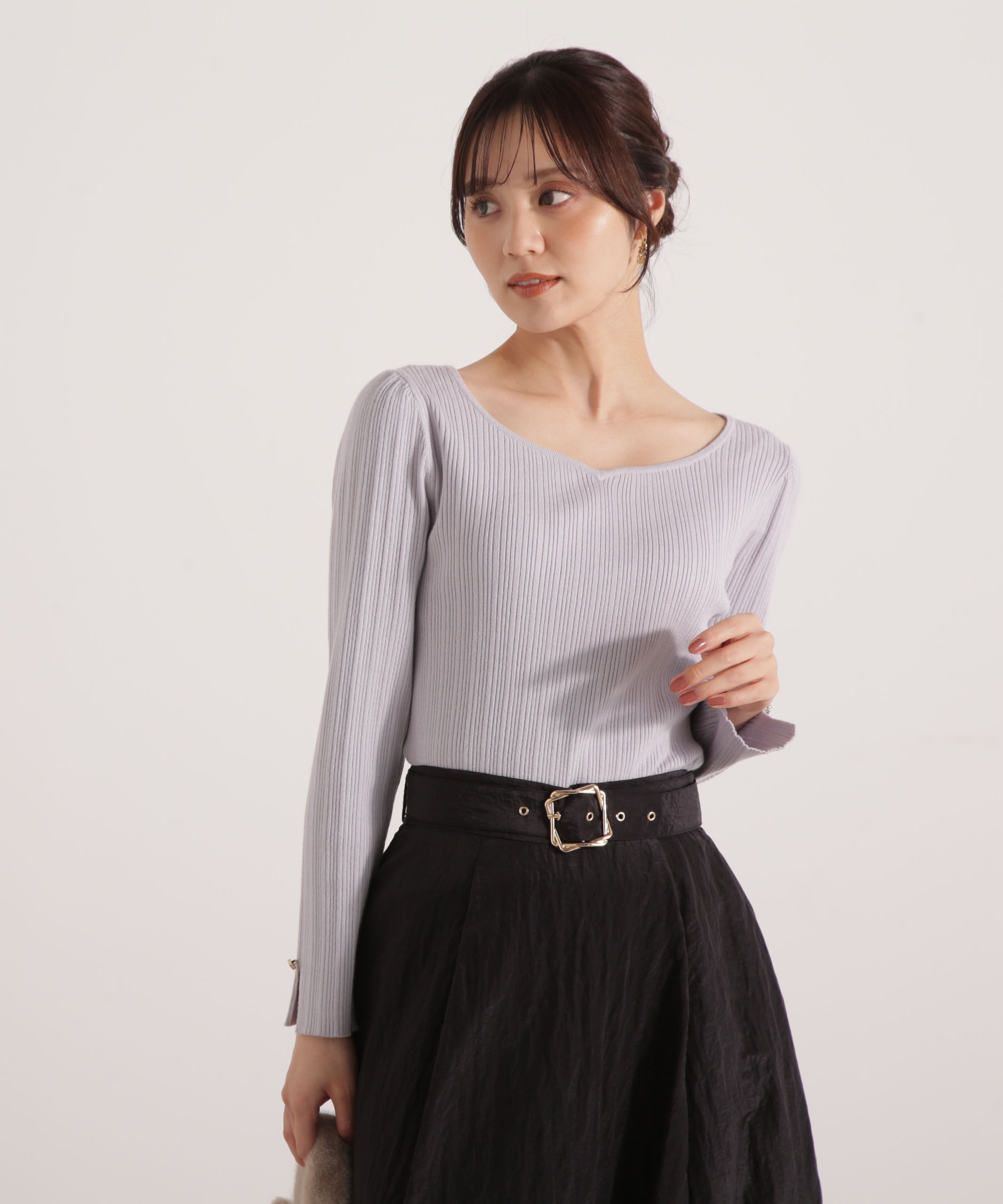 PROPORTION BODY DRESSING「ハートネックリブニット  25AW」|ニット・セーター|