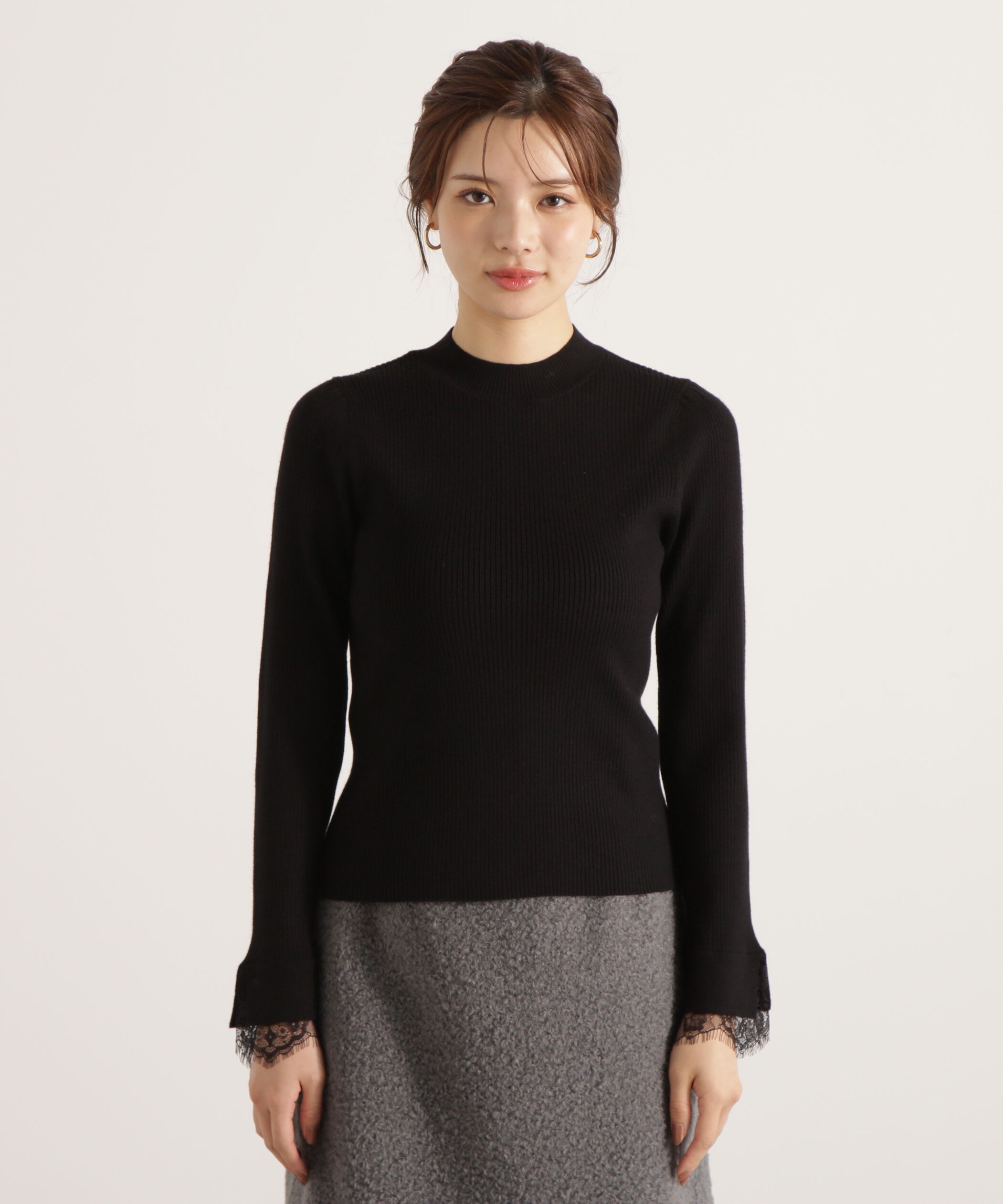 PROPORTION BODY DRESSING「レースドッキングスリーブニット 25AW」|ニット・セーター|