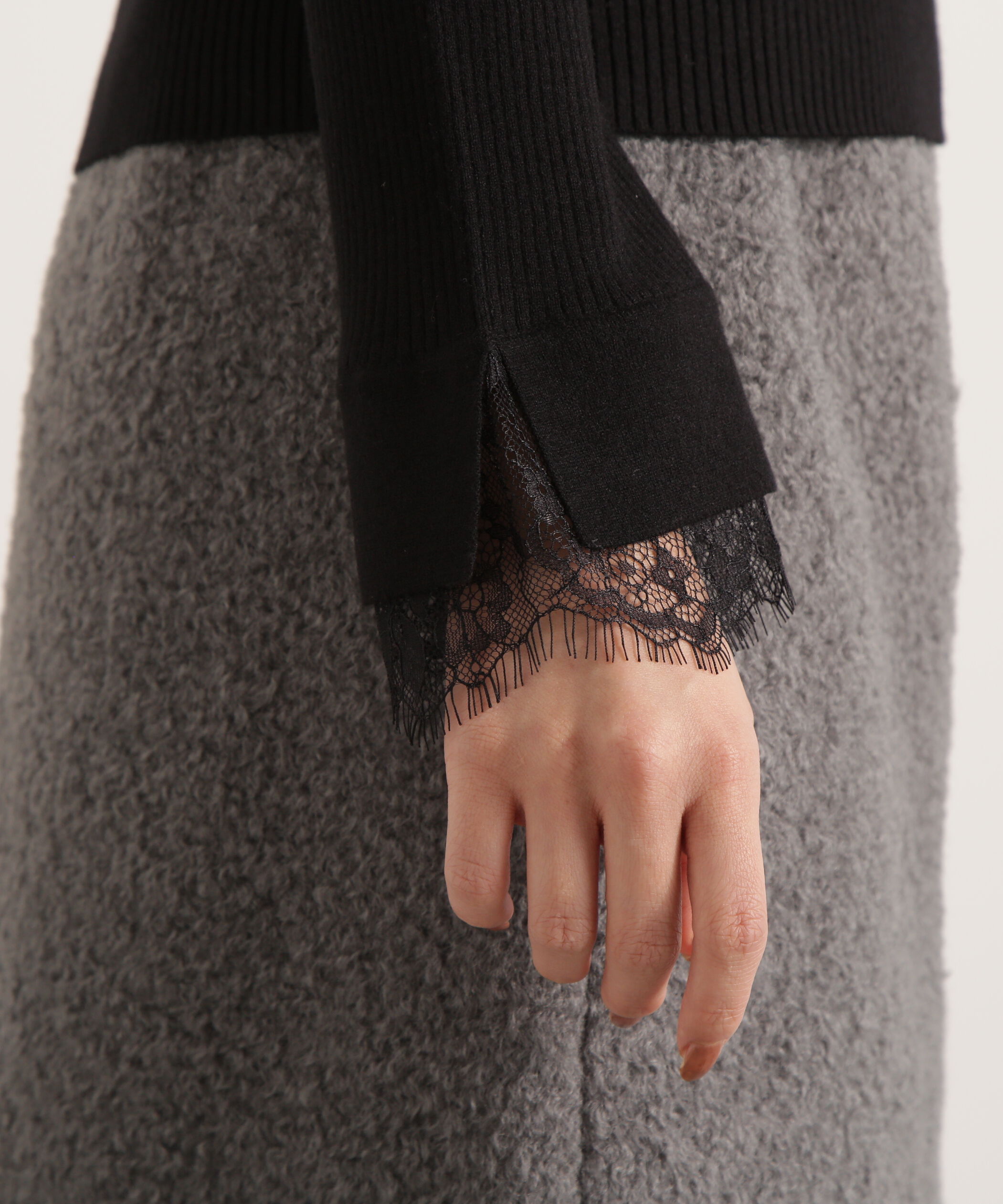 PROPORTION BODY DRESSING「レースドッキングスリーブニット 25AW」|ニット・セーター|